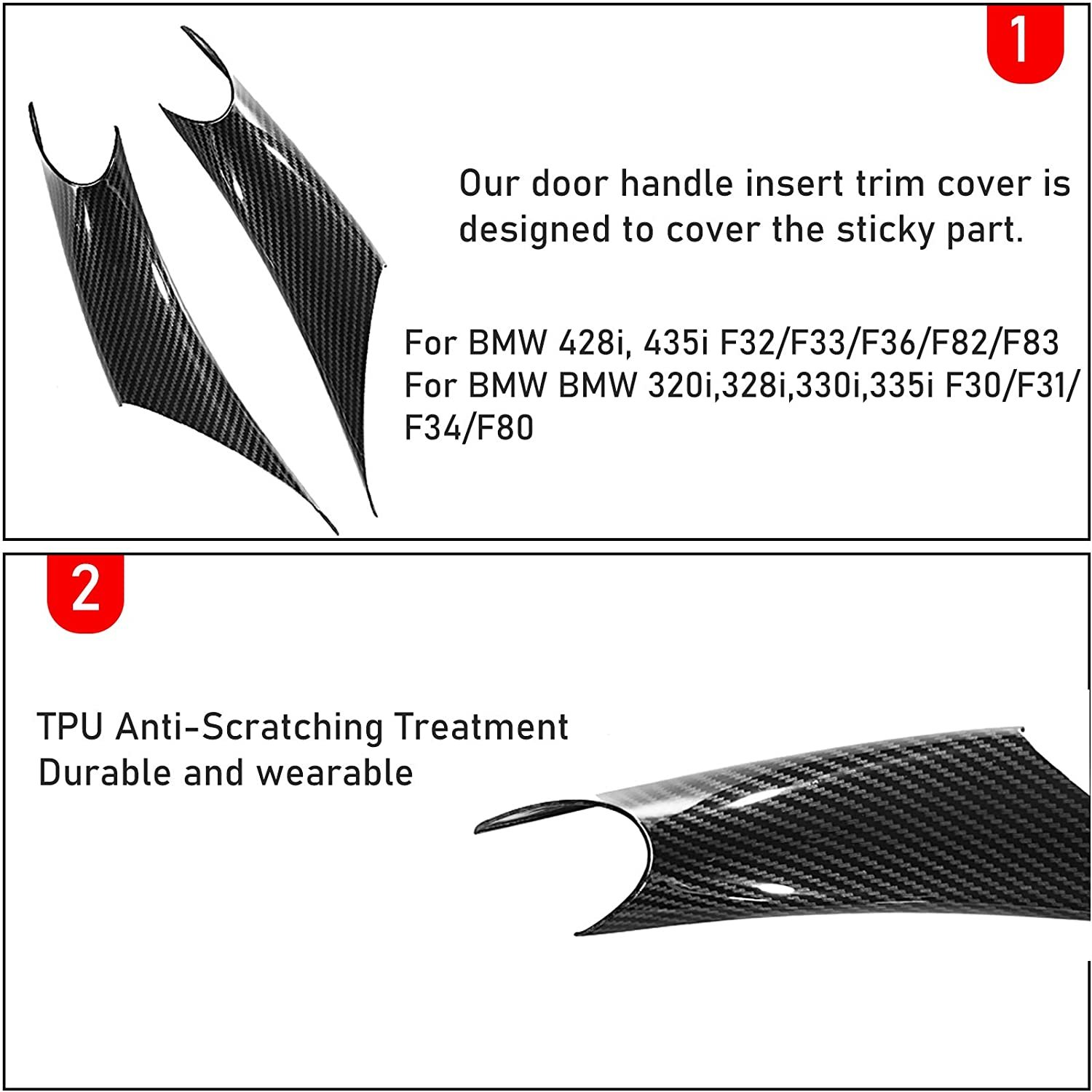 Upgraded For BMW 3 Series Car Door Handle-F30/F31/F80 2pcs| Carbon Fiber | YDSSTORE