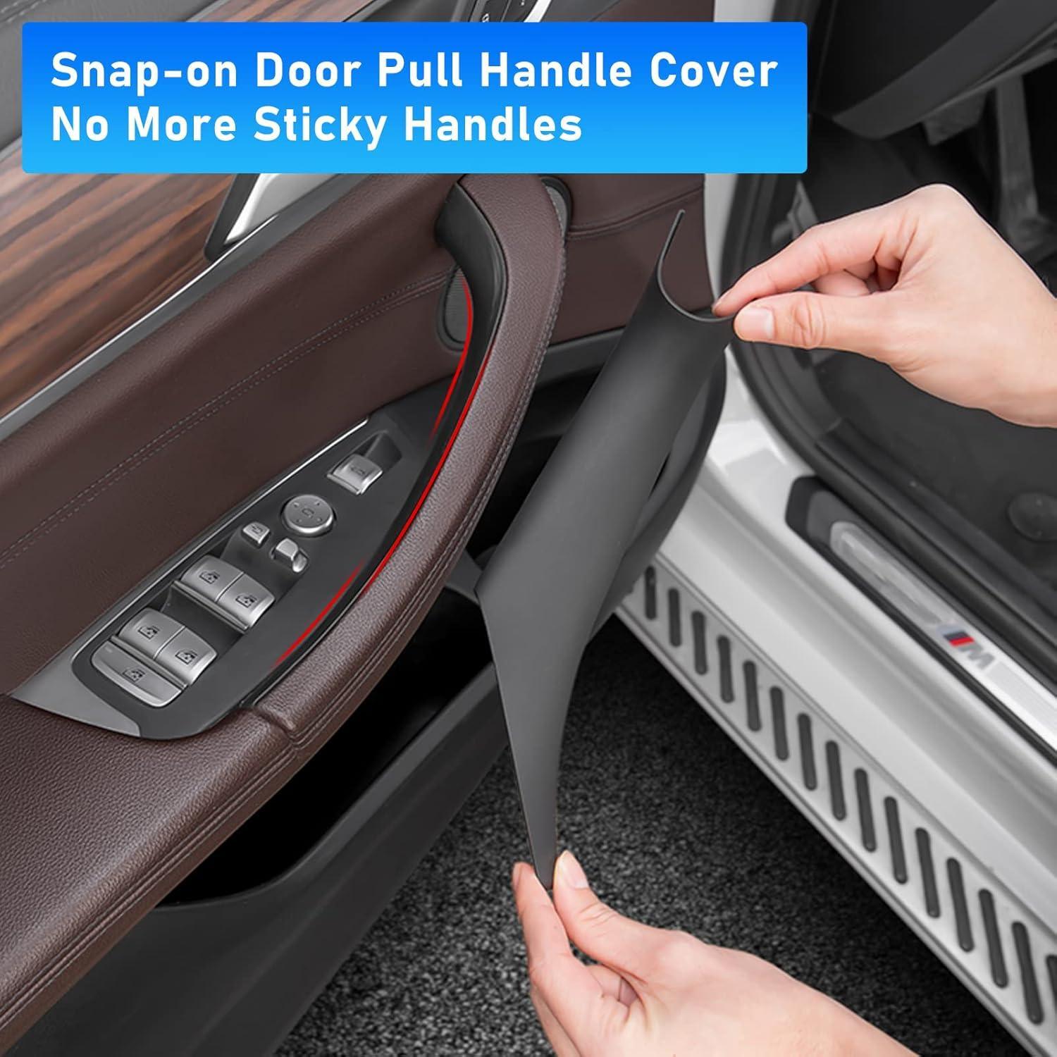 Compatible with BMW X3 G01/X4 G02 Door Handle Covers.2PCS Carbon Fiber Pattern Door Pull Handle Covers for X3 G01 2018-2022.X4 G02 2018-2022. Left/Right Door Handle Interior Door Pull Handle-autoydsstore