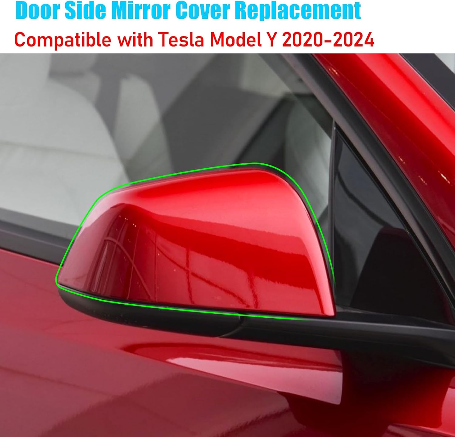 For Tesla Model Y Side Mirror Cover Right Passenger Side Replacement | Red | YDSSTORE