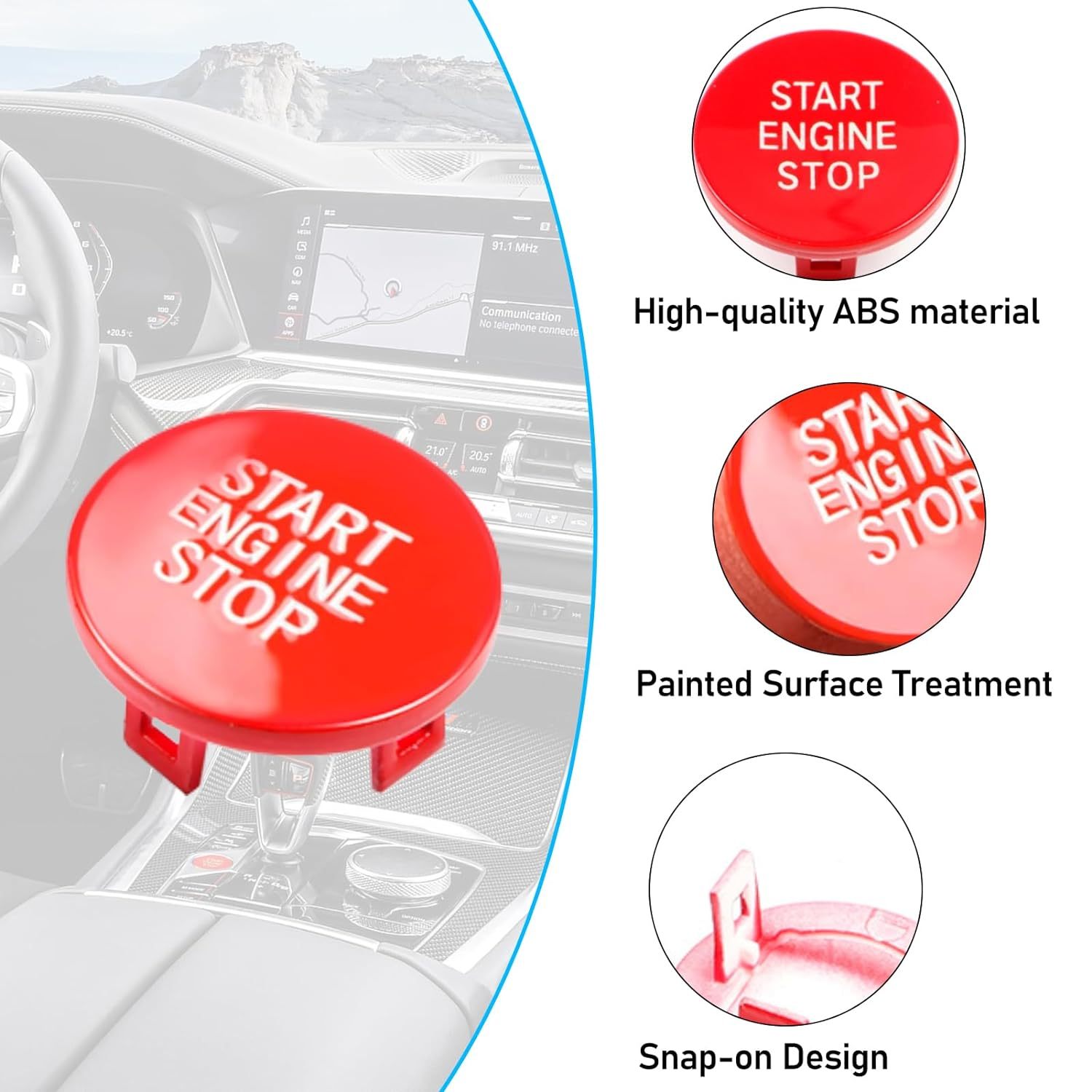 Sports Red Start Stop Button For BMW 1 2 3 8 X5 X6 X7 Z4 | YDSSTORE