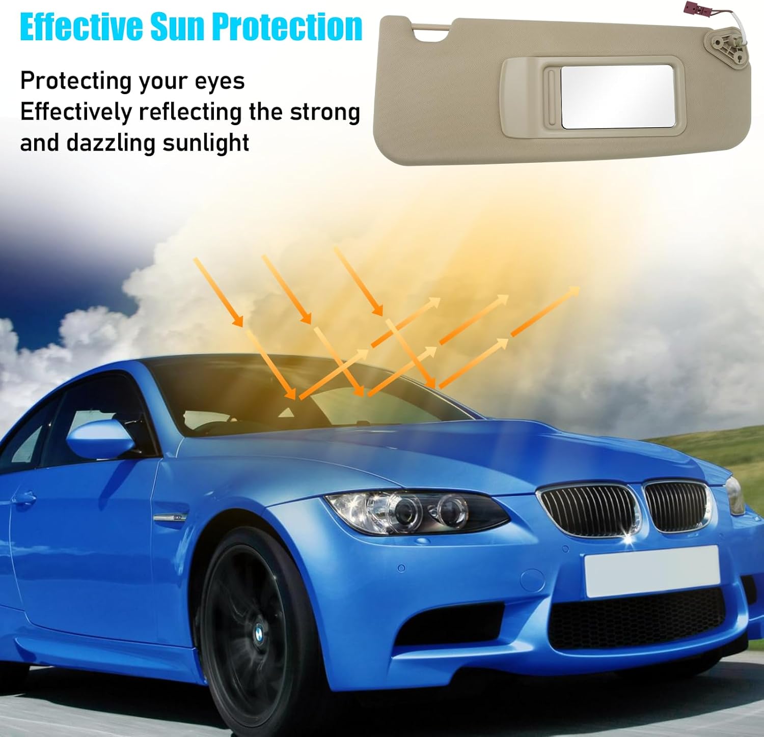 BMW 3 Series & X1 Right Sun Visor (E90. E91. E84) 2005-2015 | Beige | YDSSTORE