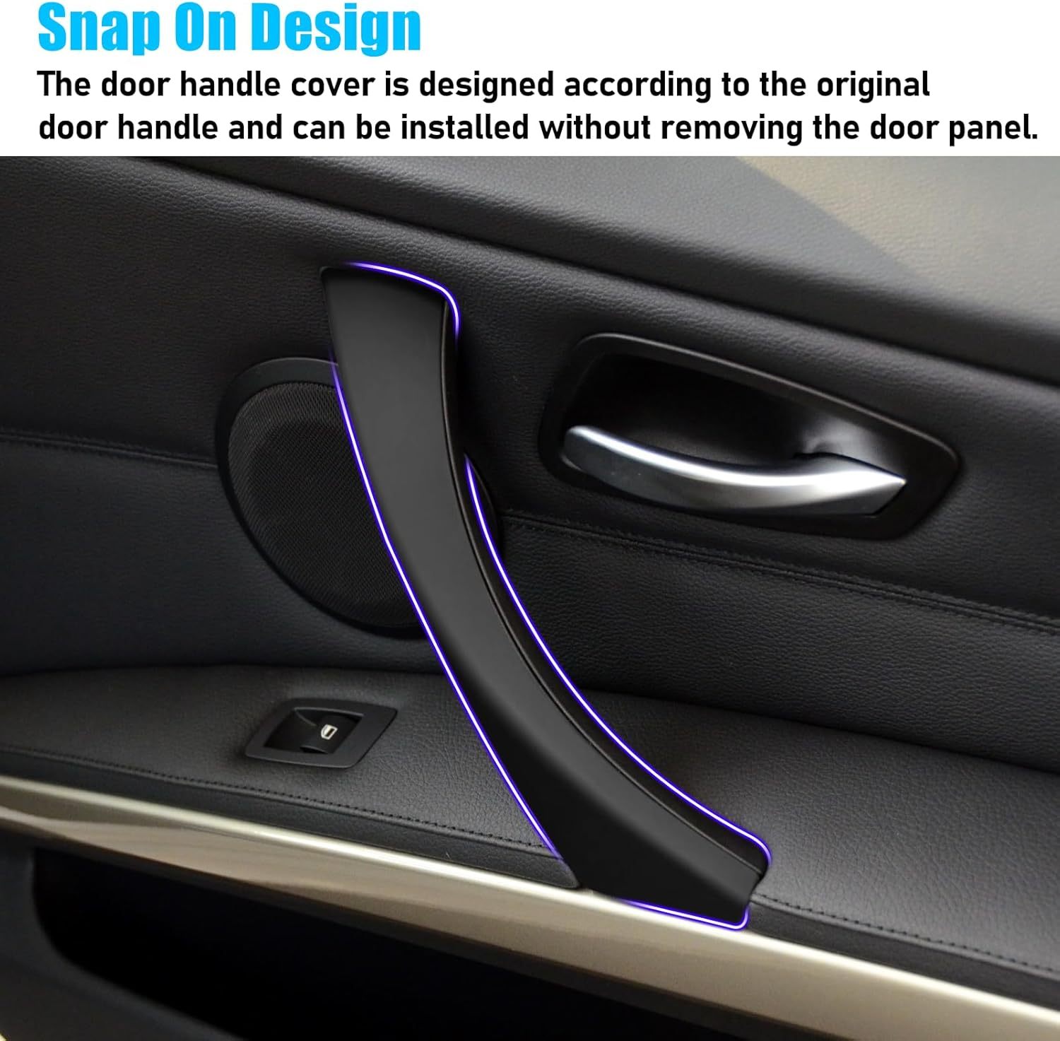 For BMW 3 E90/E91 Door Handle Covers. 6PCS Door Pull Handle Cover Left and Right Passenger (Black) |YDSSTORE-autoydsstore