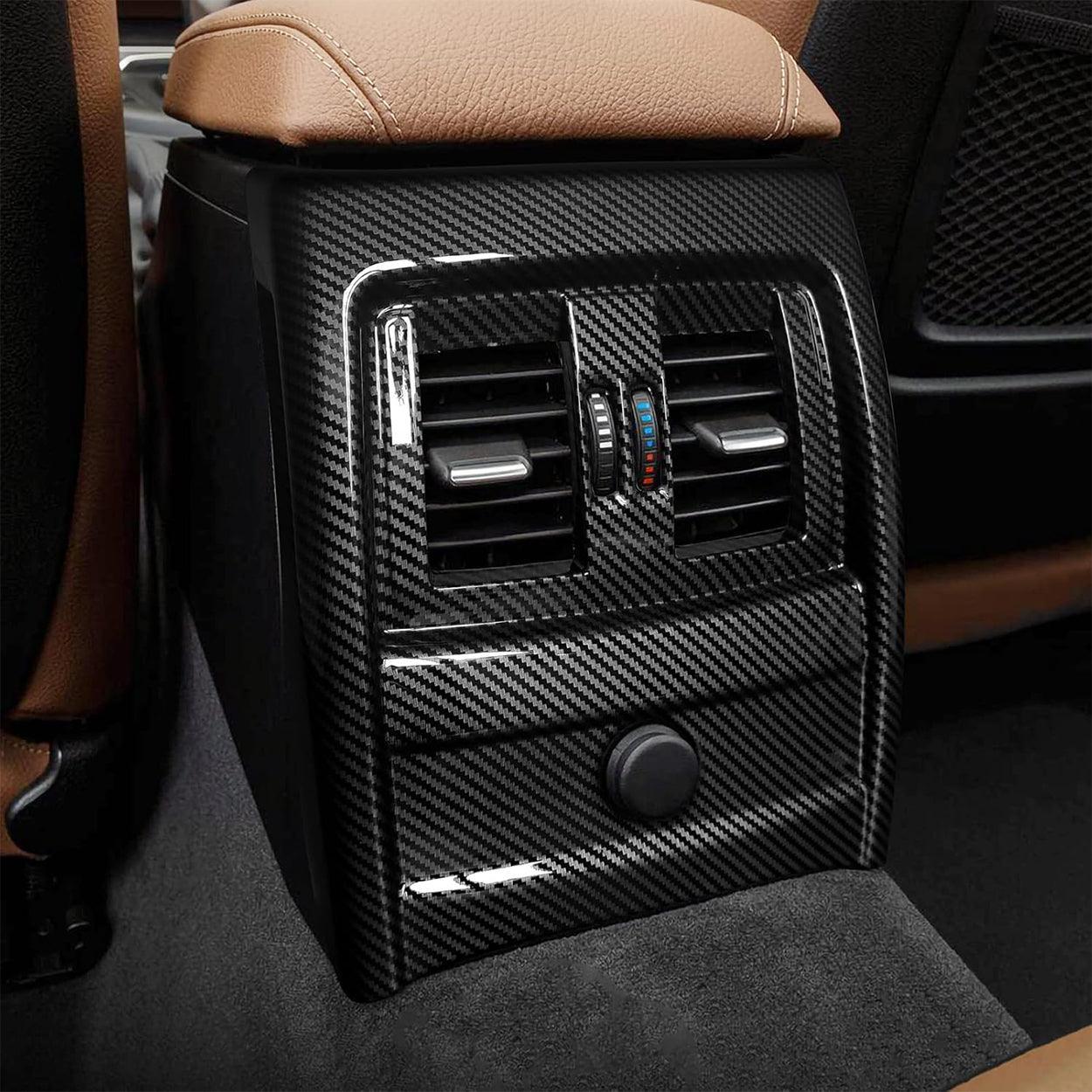 Car Rear Row AC Frame Cover Sticker Carbon Style ABS Decal Trim fits for BMW F30 F31 F34 3GT F32 F36 Accessories - F33 Convertible NOT FIT-autoydsstore