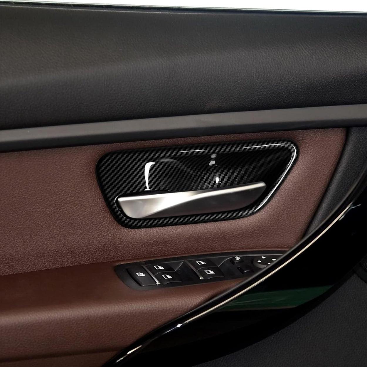 2PCS Car Trim Door Bowl Sticker Carbon Style ABS Decal Cover fits for BMW 3 4 Series F30 F31 F34 3GT F32 F33 F36 Accessories-autoydsstore