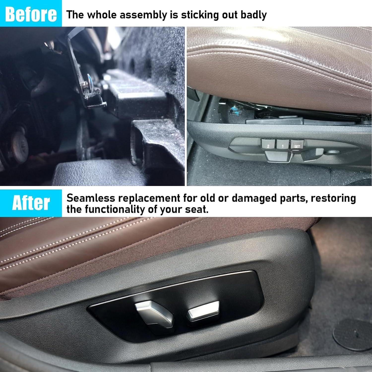 For BMW Front Seat Track Rail Cover 5' F07 F10 F11 G30 G31/6' G32/7' F01 F02 F03 G11 G12/X5 F15/X6 F16 F86. 52107317459 (Left)|YDSSTORE-autoydsstore