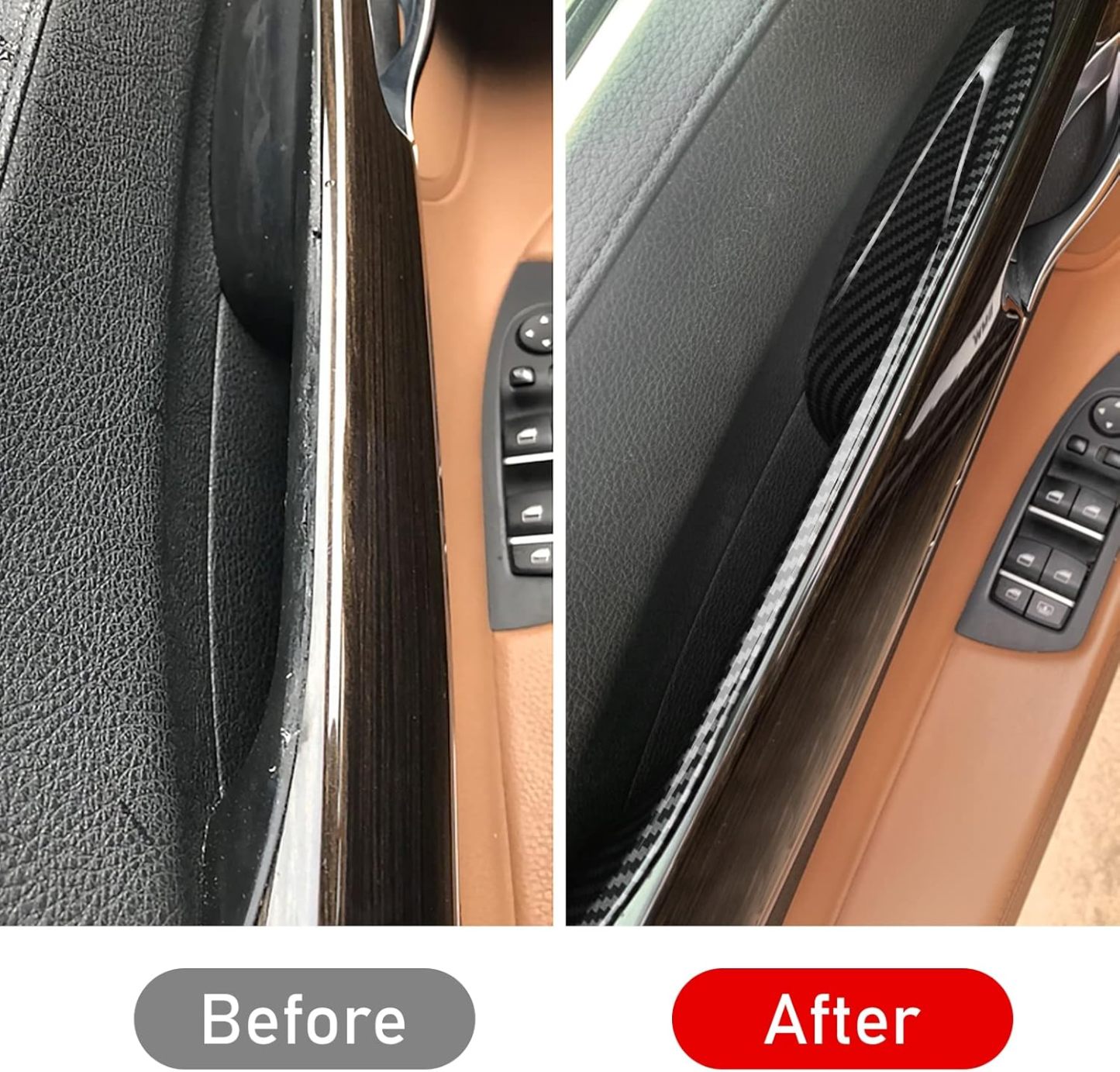 For BMW 7 Series Door Pull Handle Covers 2PCS – Compatible with BMW 7 Series F01/F02 (2008-2014) Left & Right Front Door Handle Trim Cover-autoydsstore