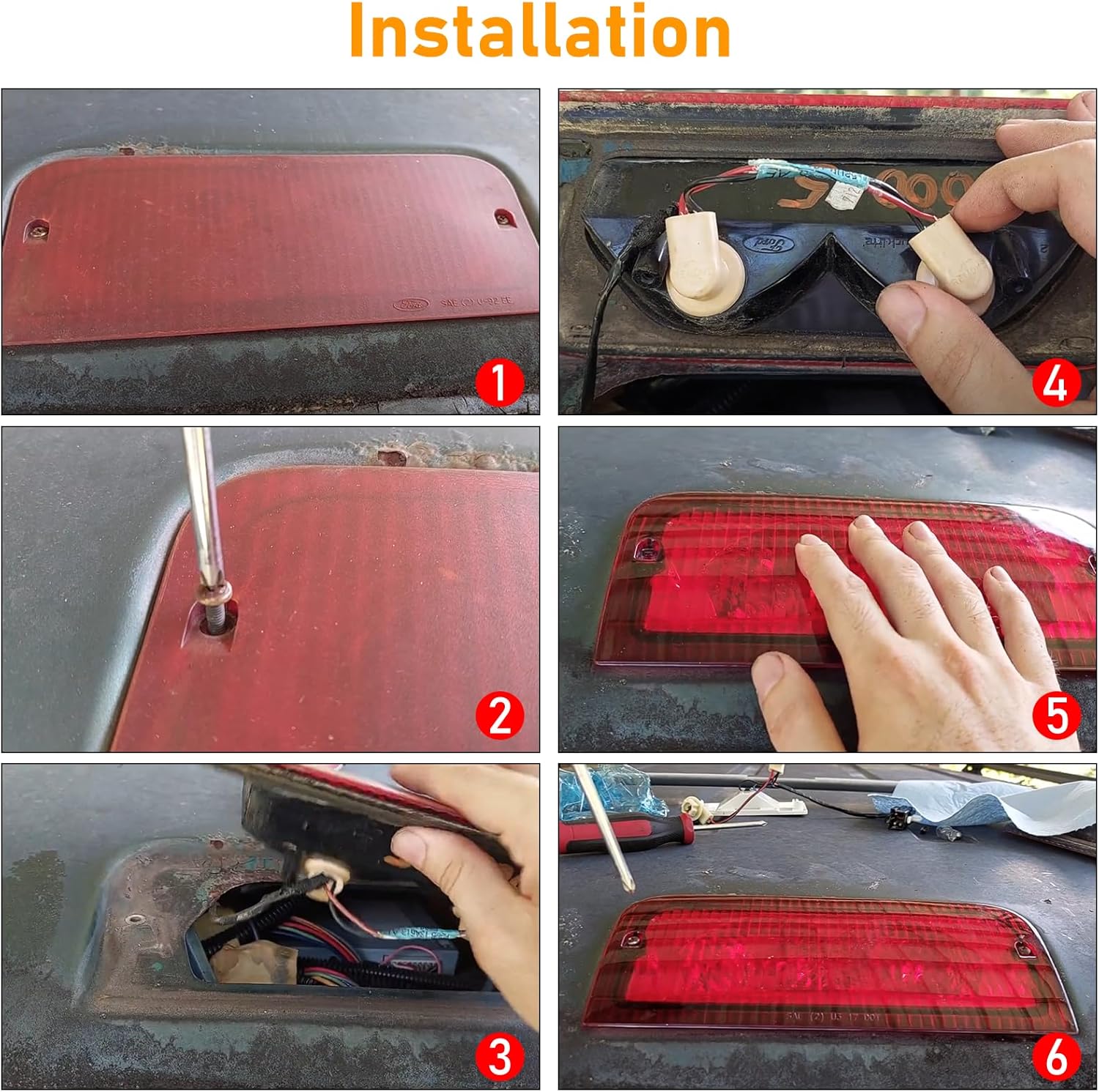 Ford E150-E450 Econoline 2007-2014 3rd Brake Light w/Indoor Lamp & Molded Headliner| YDSSTORE