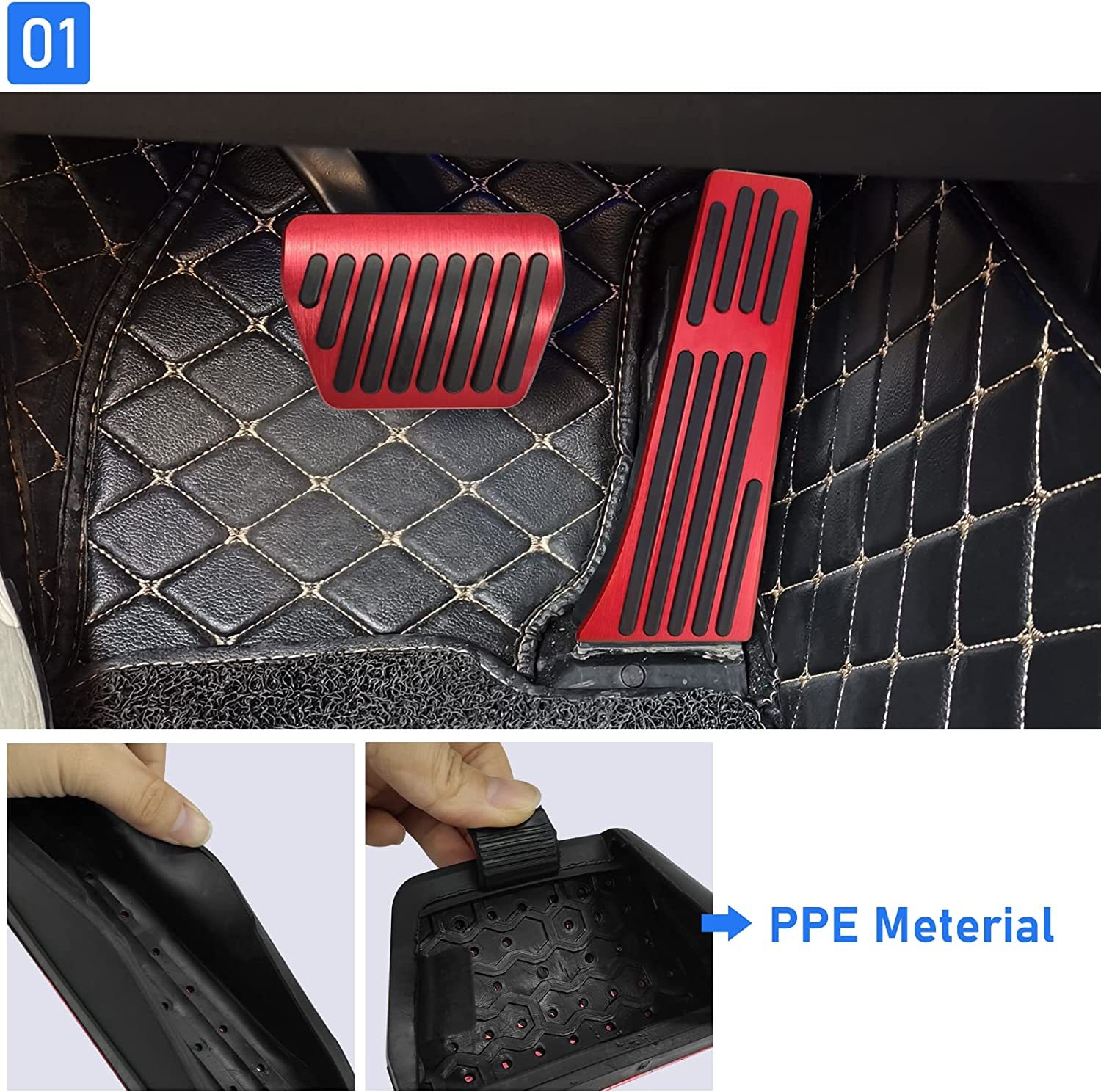 Upgraded For BMW Gas Pedal and Brake Pedal Covers - B Model Red | YDSSTORE
