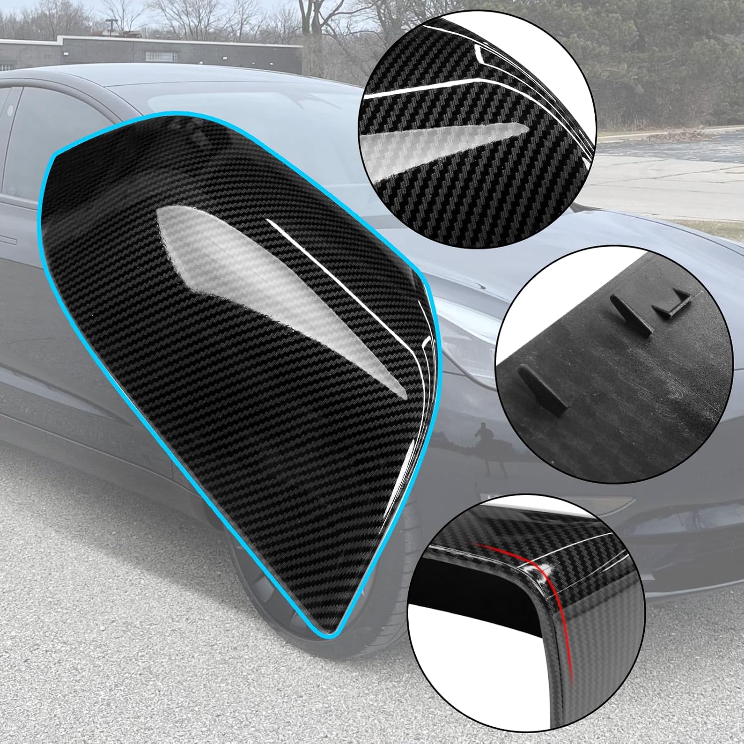Tesla Model 3 Mirror Caps Side Mirror Replacement.Carbon Fiber Pattern| YDSSTORE