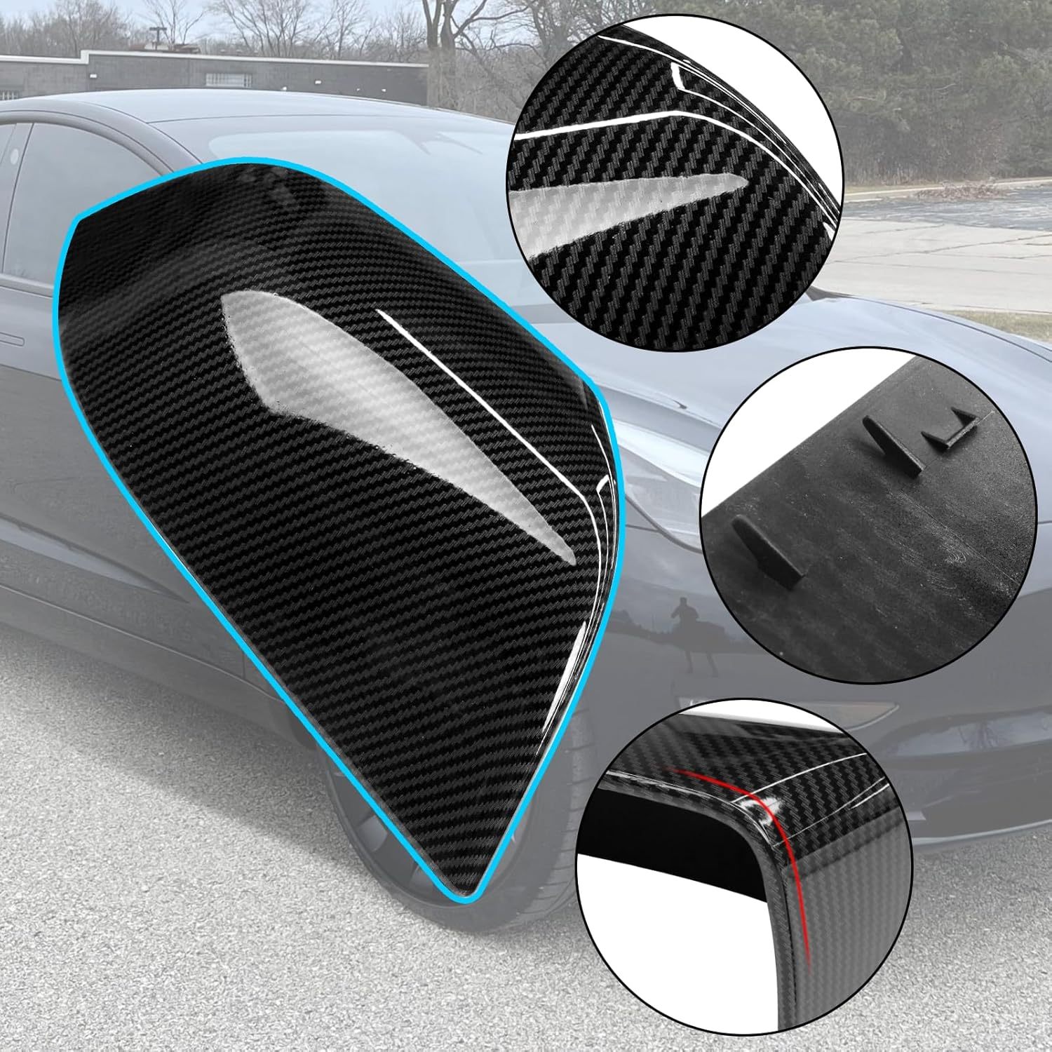 Tesla Model 3 Mirror Caps Side Mirror Replacement.Carbon Fiber Pattern| YDSSTORE