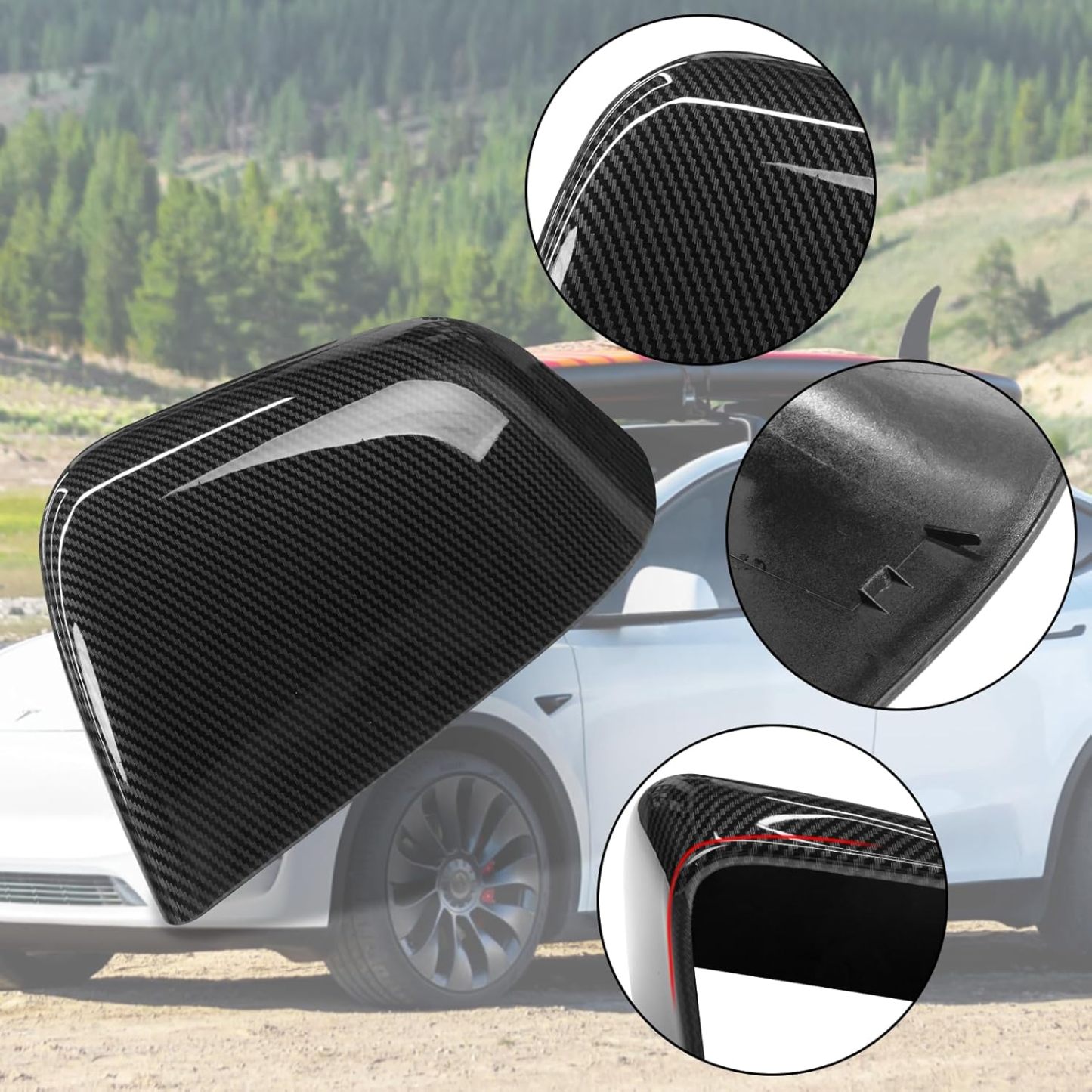 Tesla Model Y Carbon Fiber Pattern Mirror Covers (2020-2024).Driver & Passenger Side|YDSSTORE