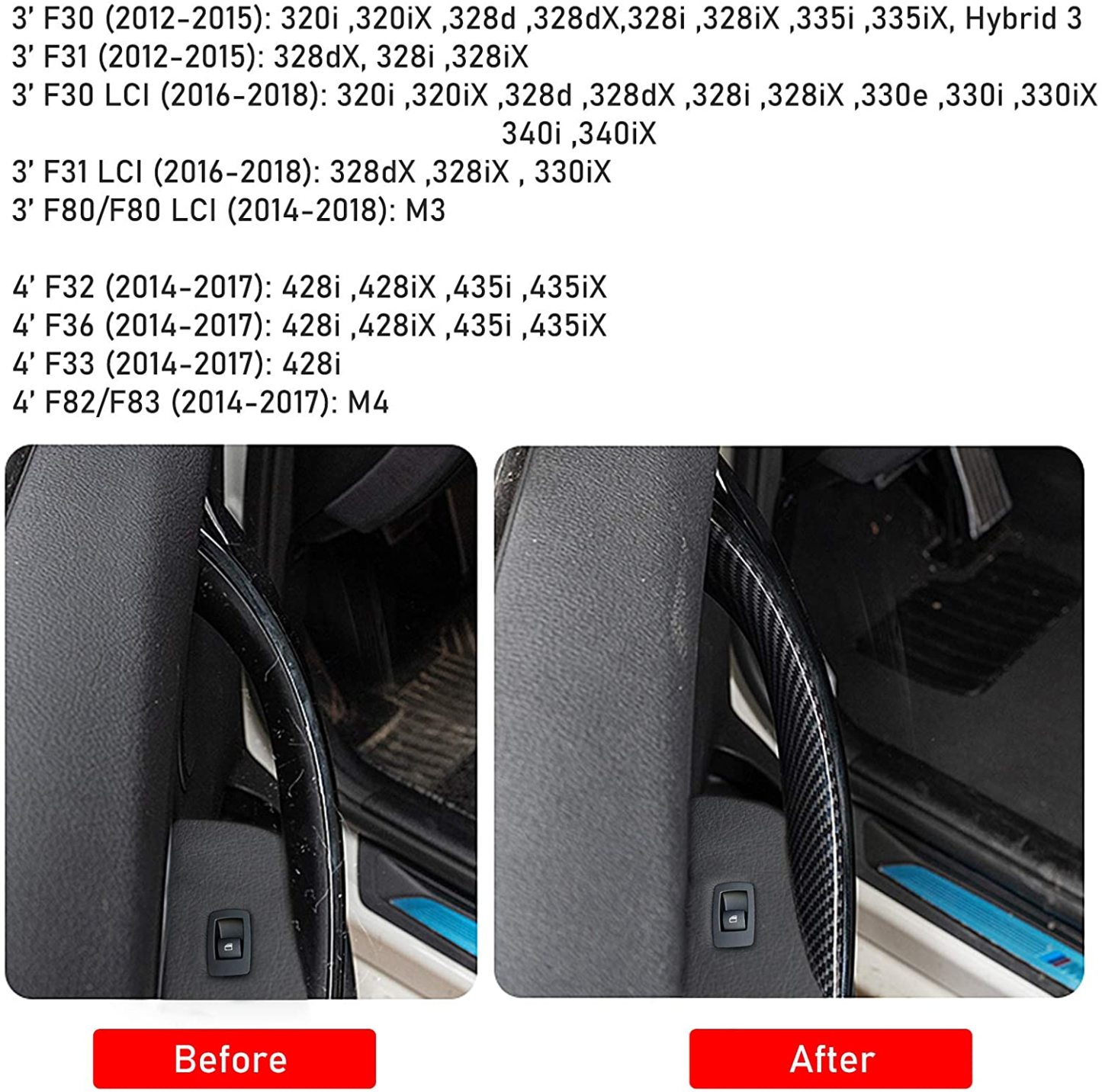 Upgraded For BMW 3 Series Car Door Handle-F30/F31/F80 2pcs| Carbon Fiber | YDSSTORE