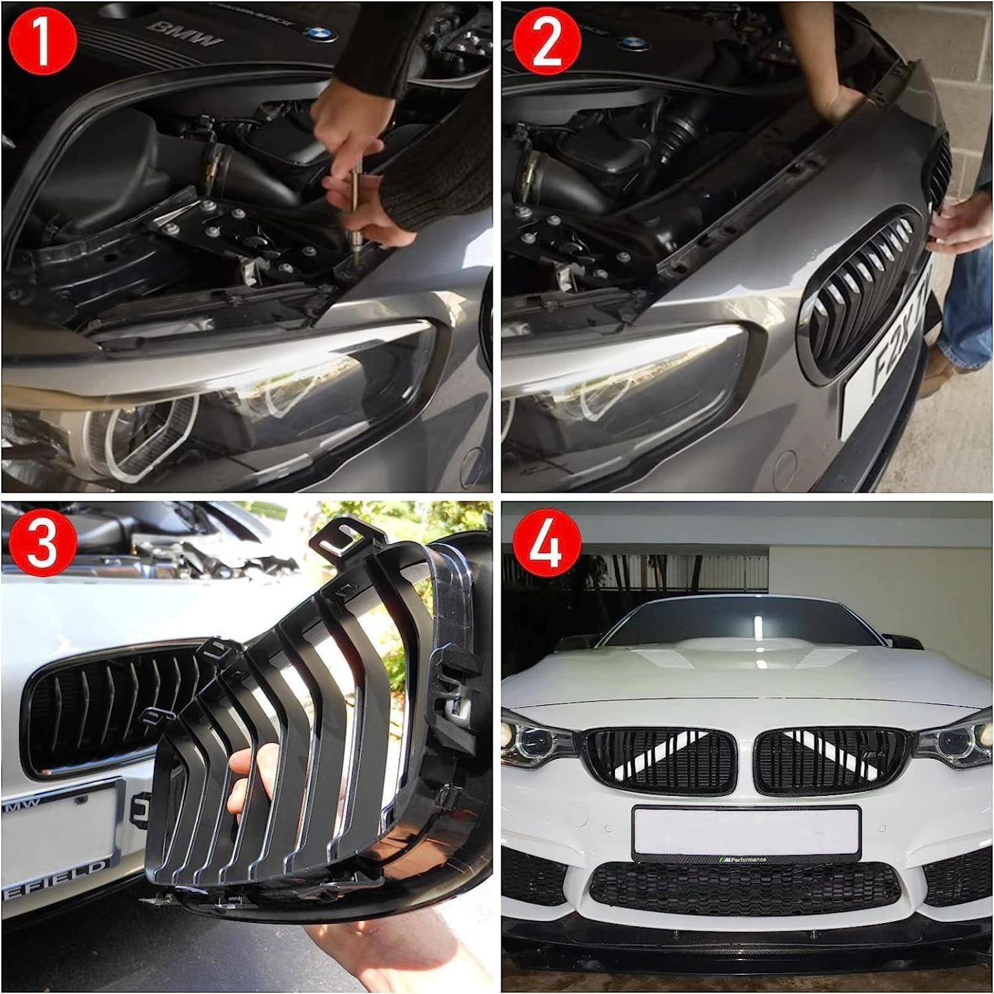 Compatible with BMW Grille Inserts Trims & V Brace Wrap Covers | Red Grill Stripes for 1. 2. 3. 4. 5. 6. 7 Series (F20. F22. F30. F32. G30. G32. G11. G12)-autoydsstore