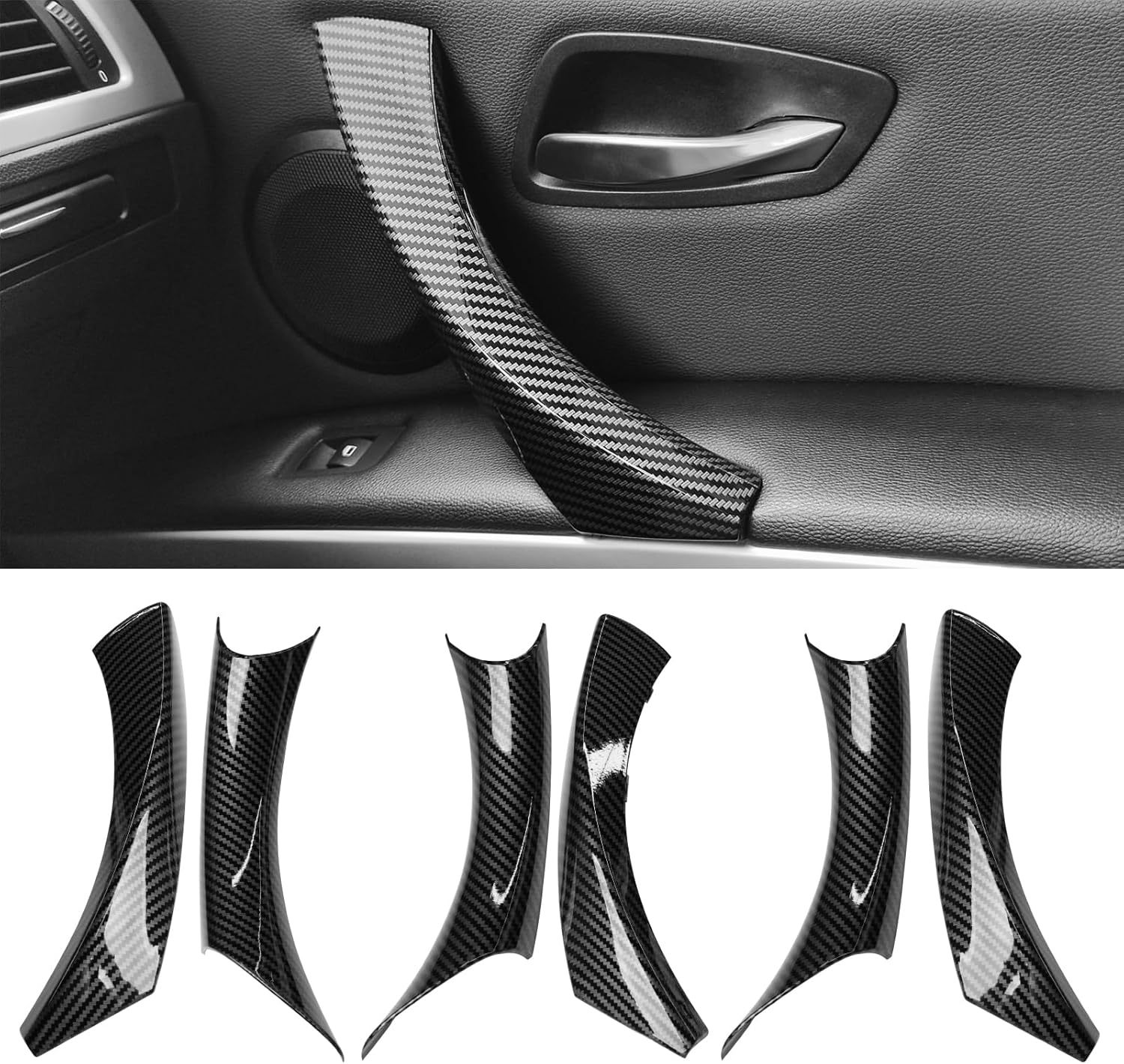 Carbon Fiber Pattern Door Handle Covers | 6PCS Set for BMW 3 Series E90/E91 | YDSSTORE-autoydsstore