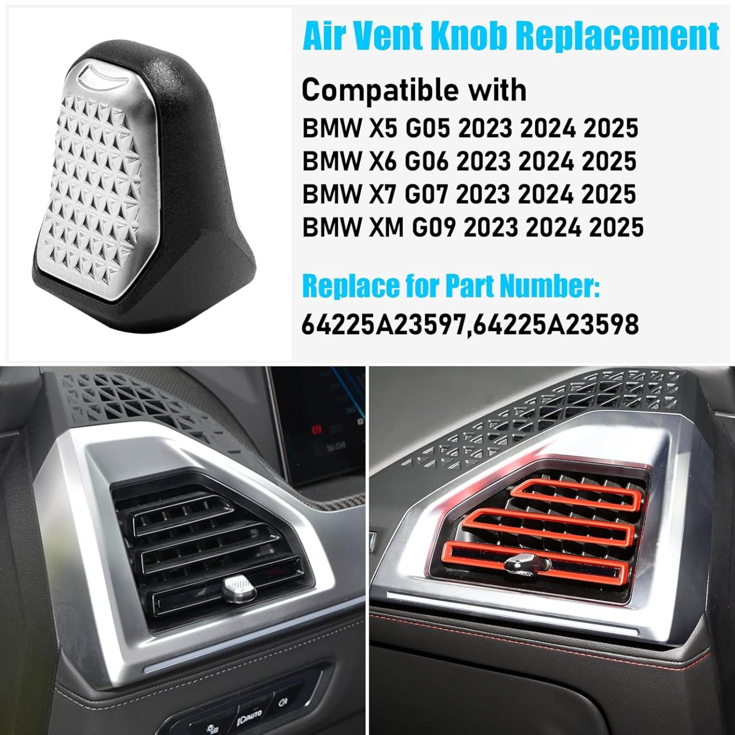 BMW X5 G05/X6 G06/X7 G07/XM AC Vent Knob Replacement (2023-2025) | YDSSTORE