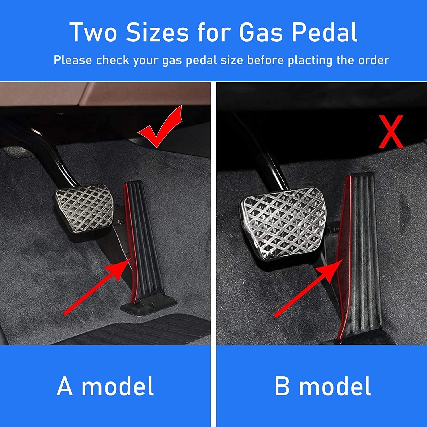 For BMW Gas Pedal and Brake Pedal Covers - A Model Red | YDSSTORE