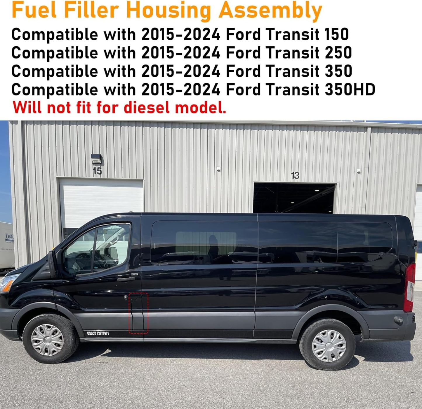 Ford Transit 2015-2024 Fuel Door Assembly - Gas Cap Cover for 150/250/350/350HD | OEM Replacement CK4Z61405A26B| YDSSTORE-autoydsstore