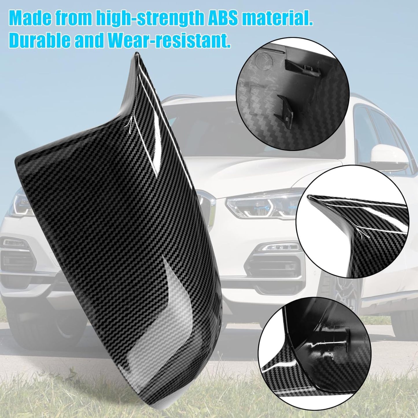 For BMW M Style Carbon Fiber Mirror Covers | X3 G01/X4 G02/X5 G05/X6 G06/X7 G07 | 2019-2024 | YDSSTORE-autoydsstore