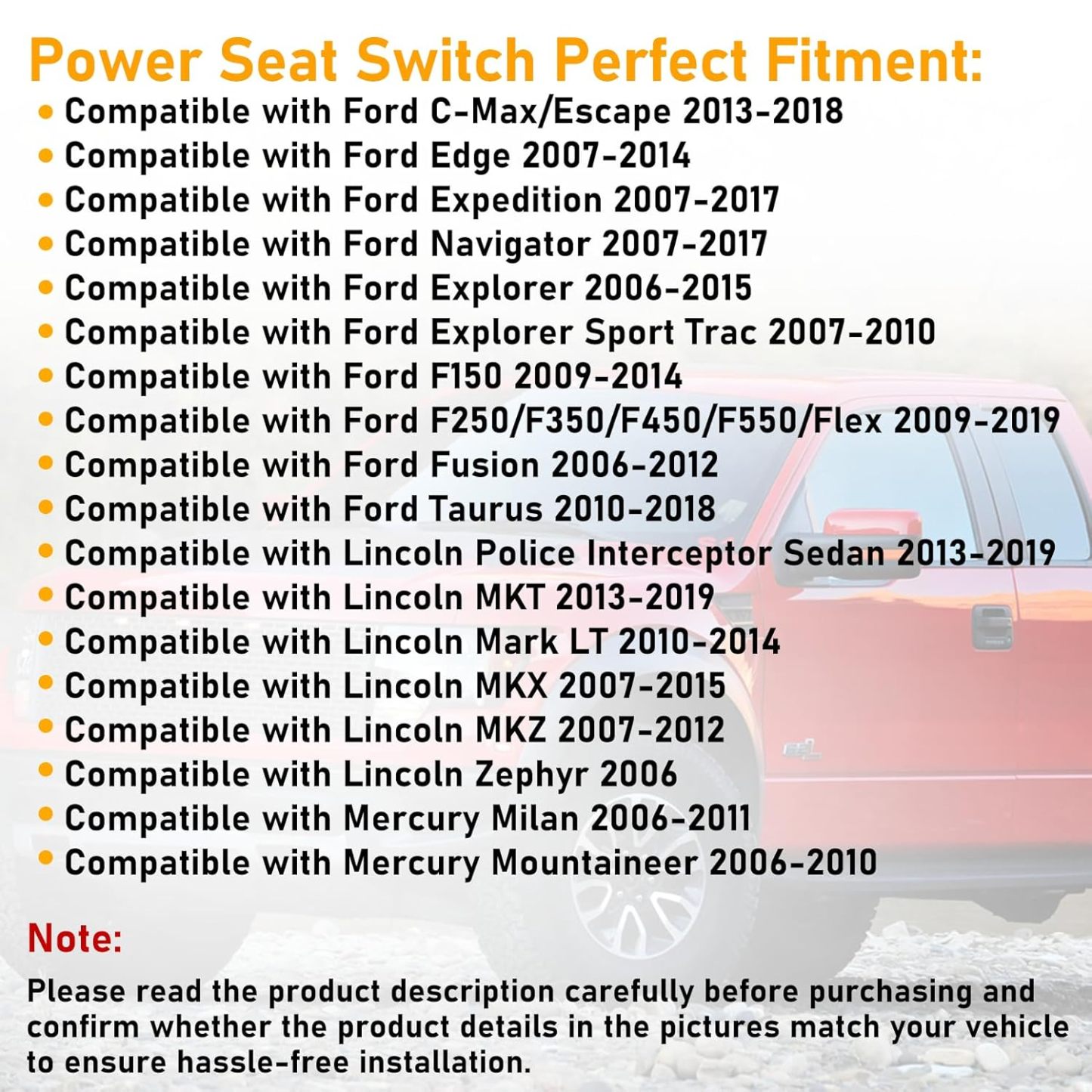 10-Way Left Driver Seat Adjust Switch for Ford. Lincoln. Mercury (2006-2019) - Replaces 9L3Z-14A701-FB. 9L3T-14B709-FAW| YDSSTORE-autoydsstore