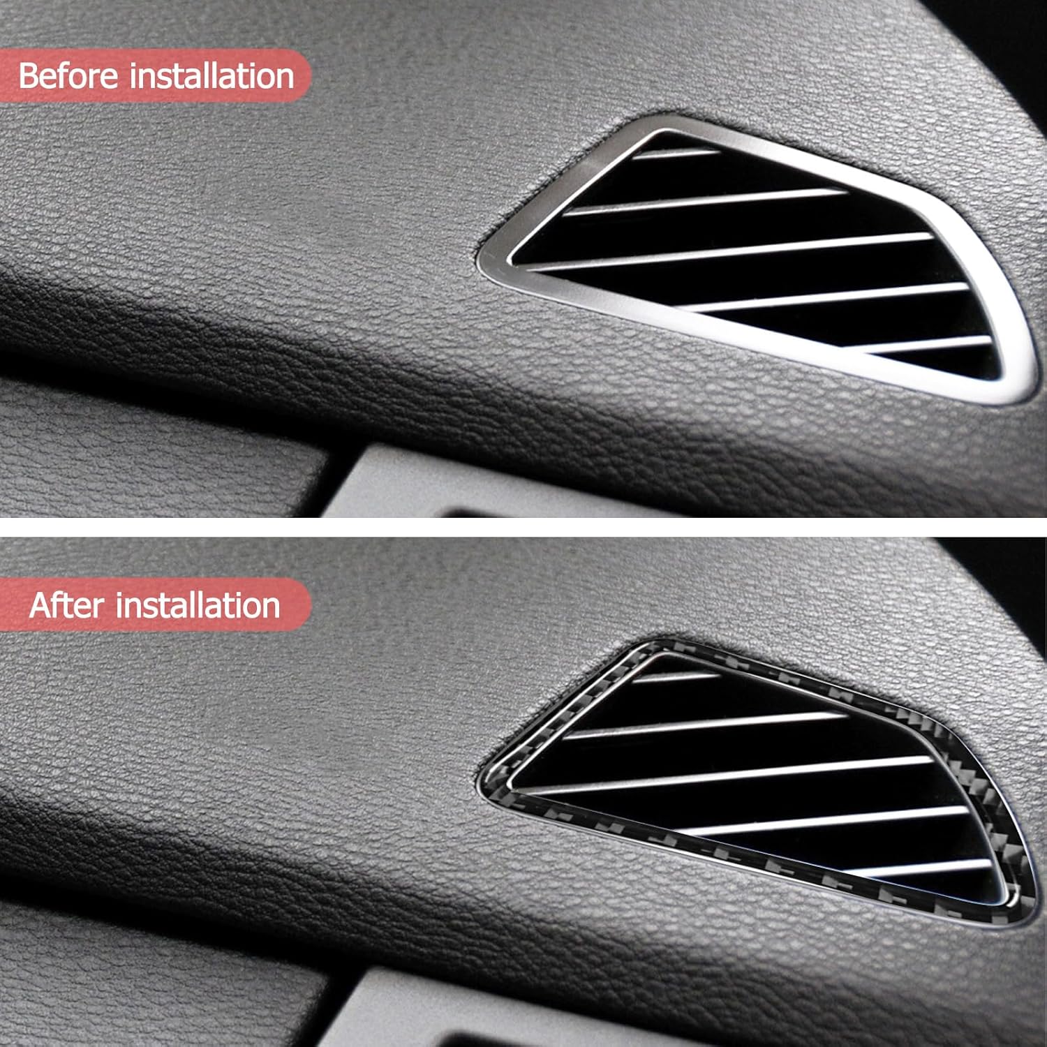 YDSSTORE Carbon Fiber Center Console Dashboard Air Outlet Vent Cover Frame Trim Interior Accessories for BMW X5 E70 X6 E71 (2008-2013) – 2pc Black | Premium Upgrade-autoydsstore