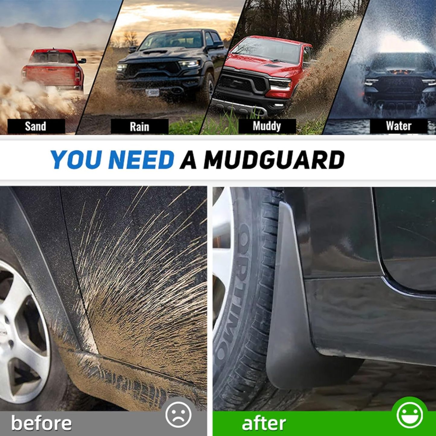 Mudflaps Splash Guards Compatible with BMW X5 E70 (2008-2016) – Durable Car Mud Flaps