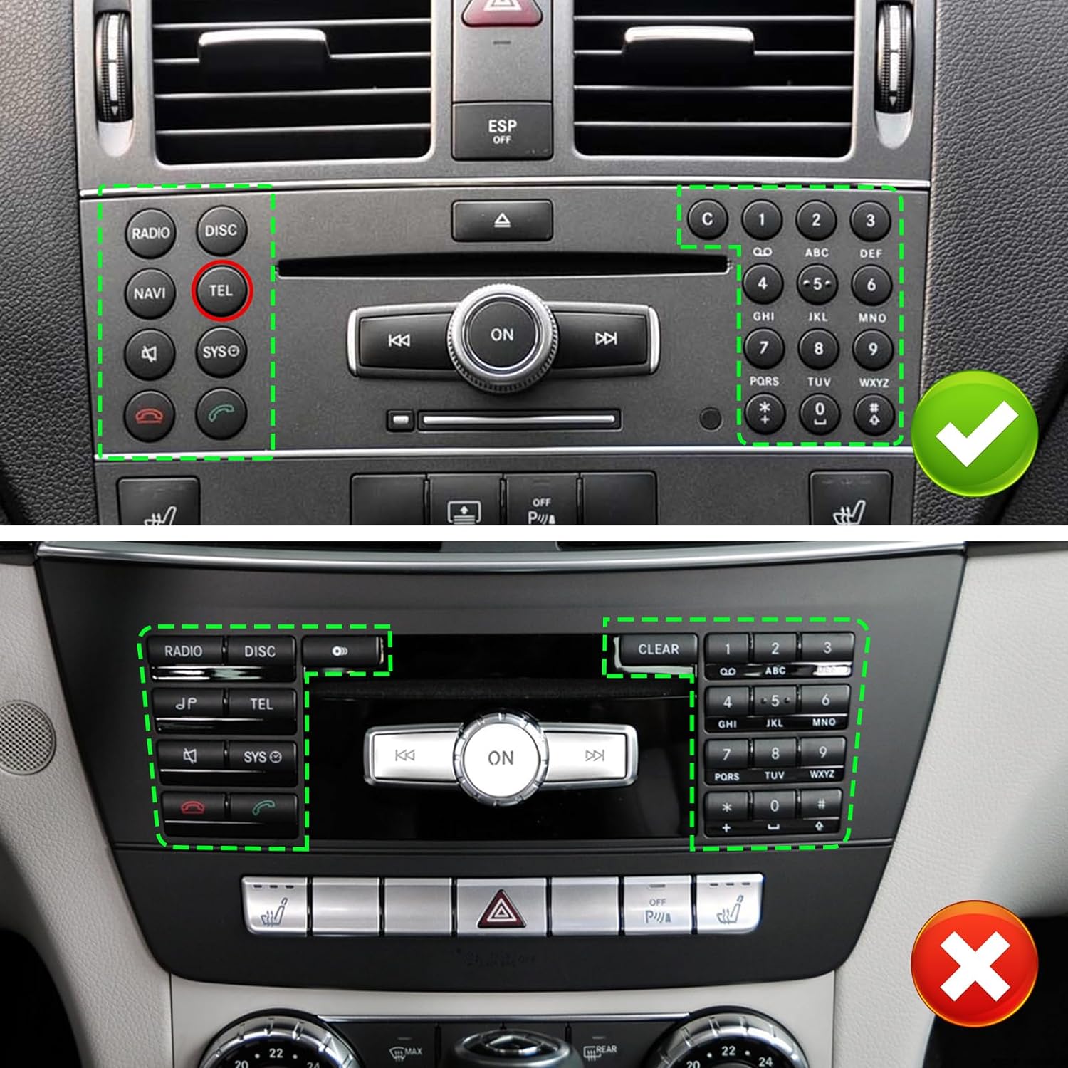 For Mercedes Benz C CLK Radio Button Cover Stickers | YDSSTORE