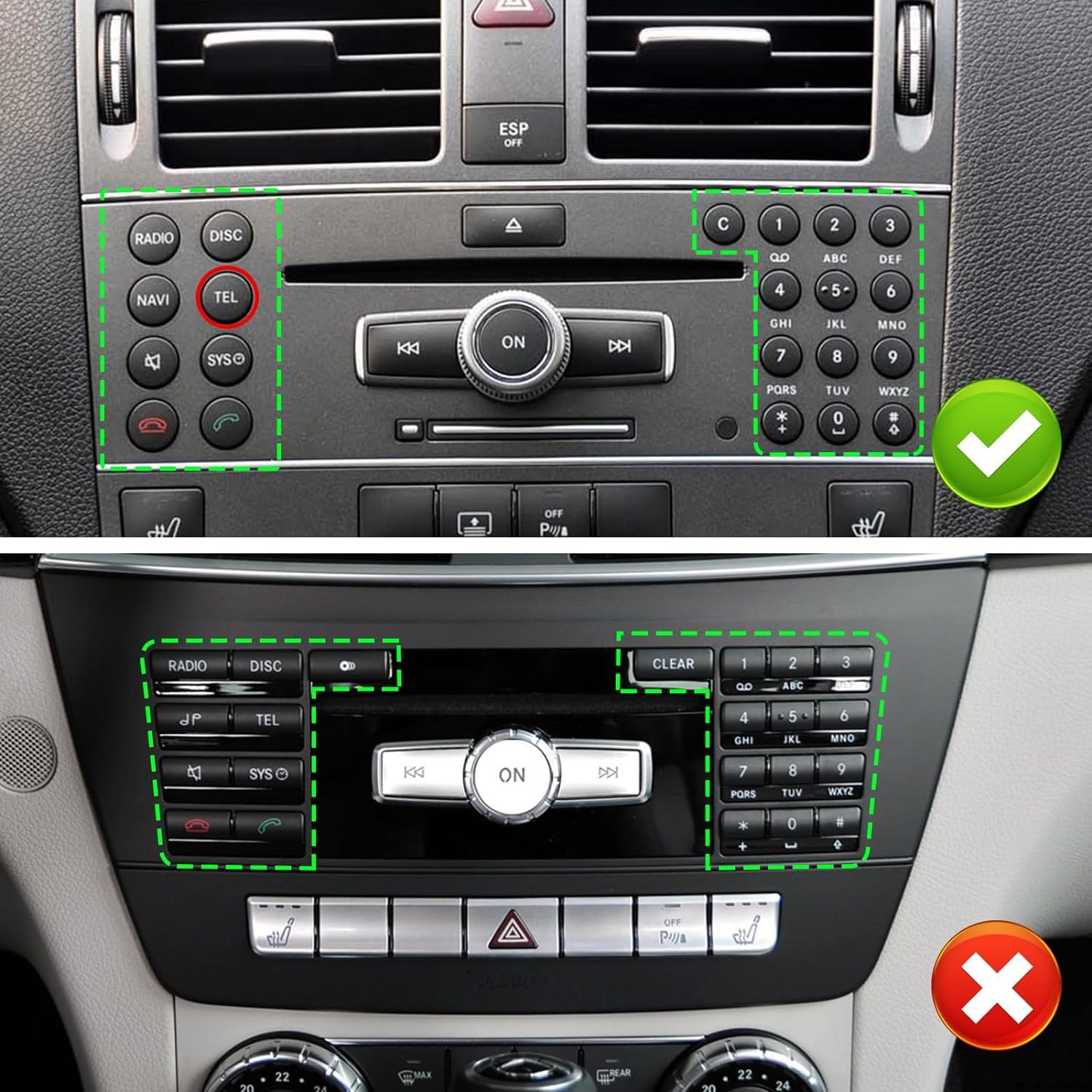 For Mercedes Benz C CLK Radio Button Cover Stickers | YDSSTORE