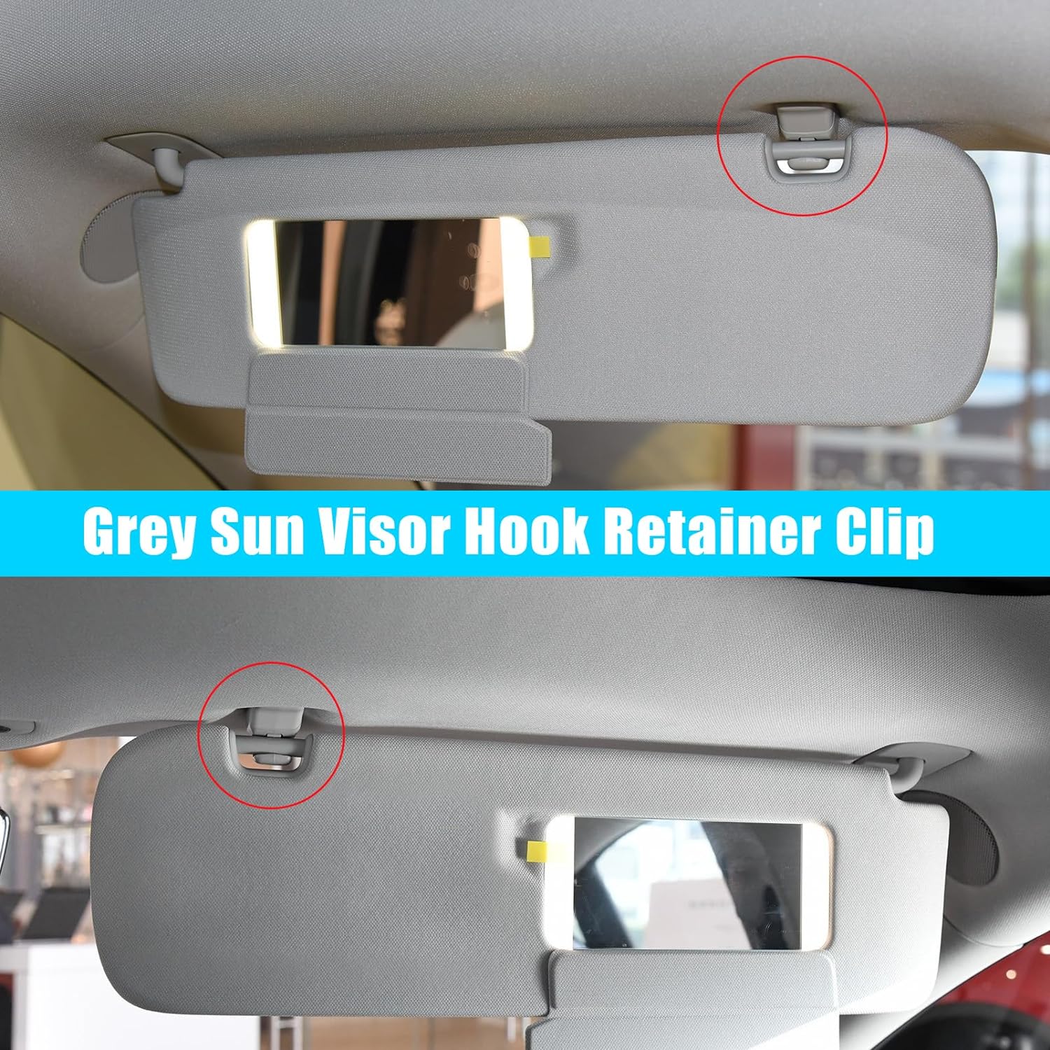 YDSSTORE Compatible with Tesla Model 3 Sun Visor Clips 2017 2018 2019 2020. 2PCS Interior Sun Visor Repair Clips Replacement. Grey Sun Visor Hook Retainer Clip for Tesla Model 3 Accessories 2017-2020-autoydsstore