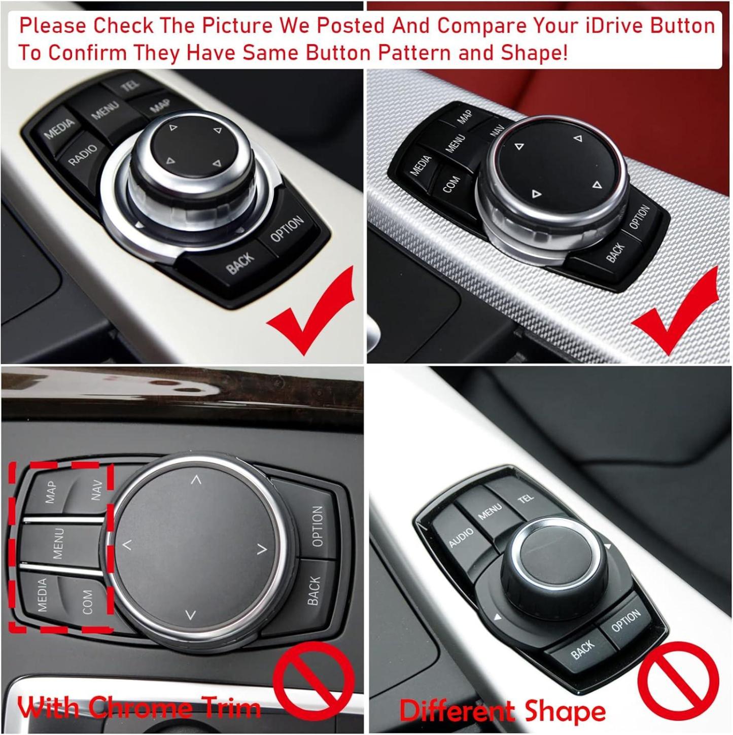 BMW iDrive Multimedia Control Button Replacement  Compatible with 1 Series F20 F21. 2 Series F22 F23 F45 F46. 3 Series F30 F31 F32 F33 F36. 4 Series F32 F33 F36. 5 Series F07 F10 F11. 7 Series F01 F02 F03 F04. X1 F48. X3 F25. X4 F26. X5 F15. X6 F16-autoydsstore