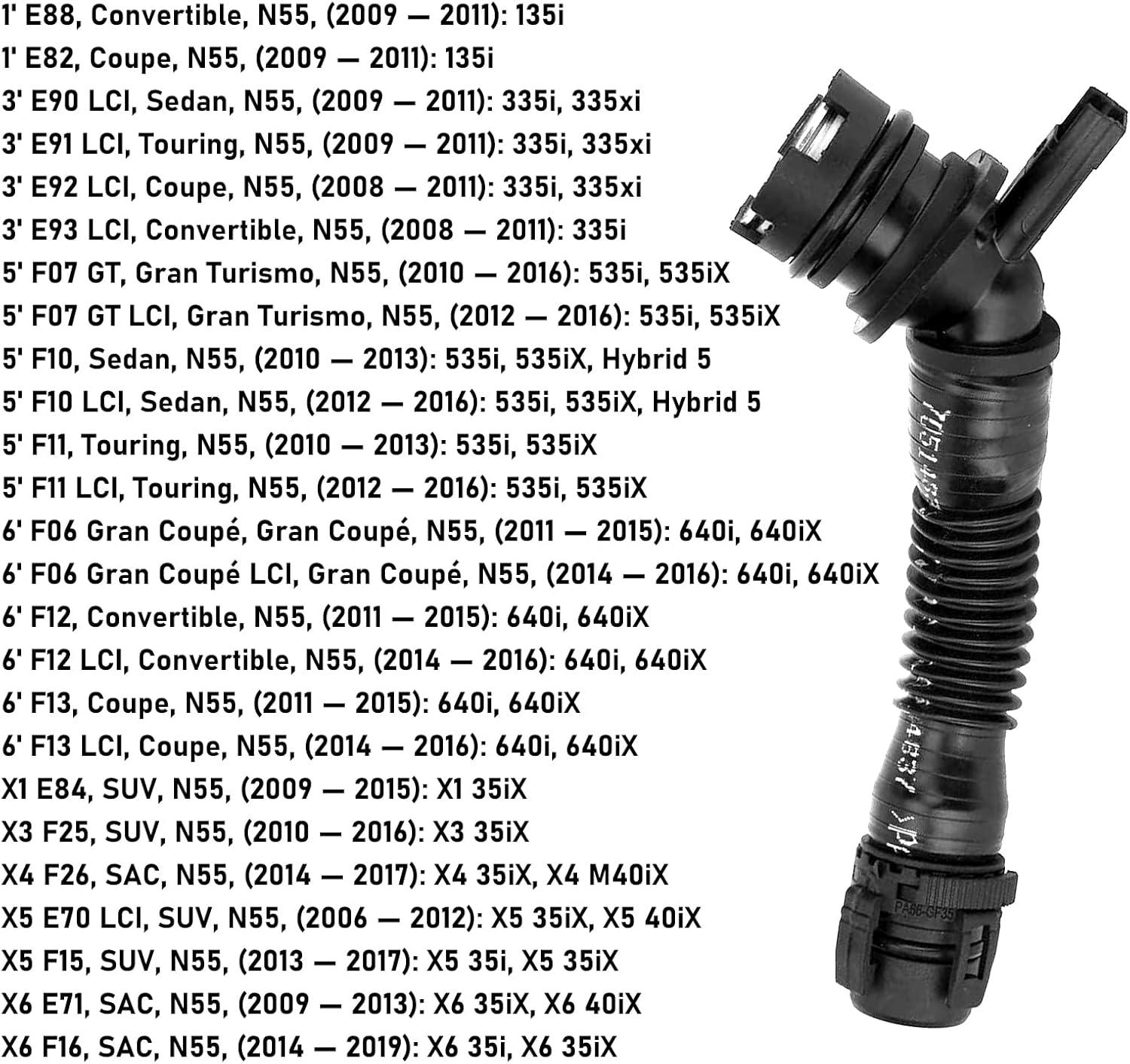Crankcase Vent Hose Valve Cover 11127584128 for BMW N55 Engine PCV Breather Hose Compatible with  E88  E90 E91 F10 F11 F12 F13 E84 F25 F26  E70 F15 E71 F16-autoydsstore