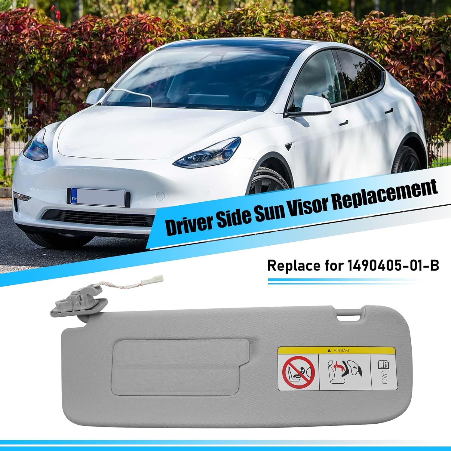 YDSSTORE Compatible with Tesla Model 3/Y Sun Visor 2021 2022 2023. 1490405-01-B. Driver Side Sunvisor Replacement with Vanity Mirror. Left Sun Visor for Tesla Model 3 Model Y 2021-2023 (Left)-autoydsstore