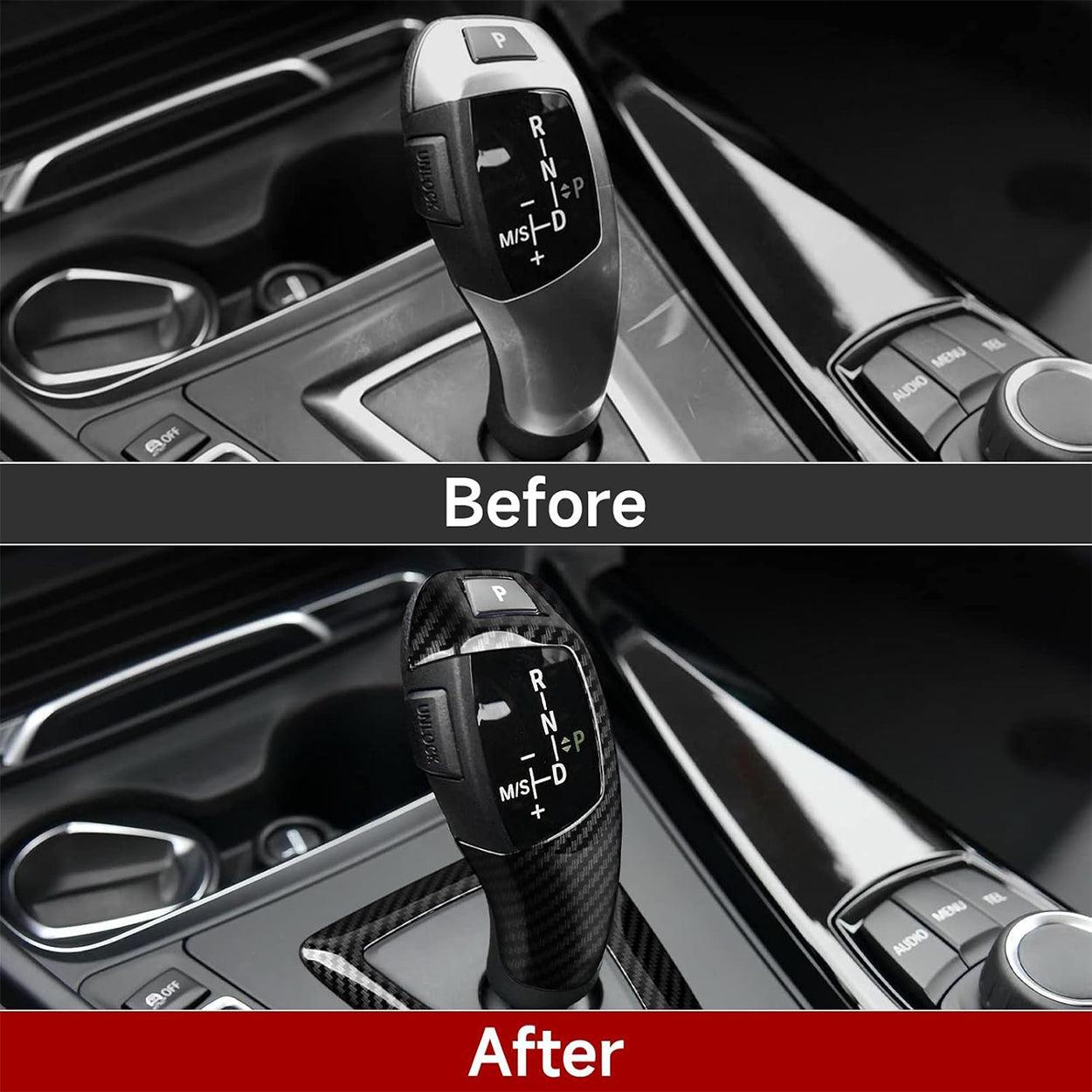 YDSSTORE Car Sticker Decals Gear Shift Knob Cover Carbon Color ABS Trim fits for BMW F20 F21 F22 F30 F31 F32 F33 F34 F35 F36 F07 F10 F12 F15 F16 F25 F26 Accessories (Style B)-autoydsstore