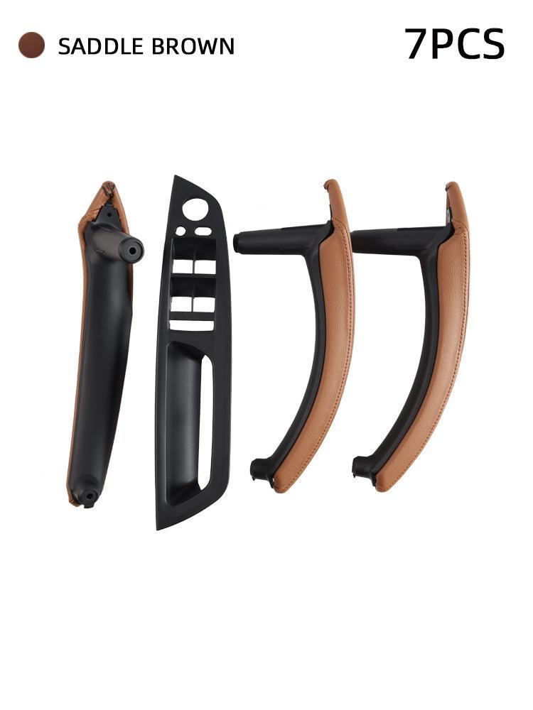 for BMW X5 X6 Genuine Leather Door Handle Outer Cover Replacement. Door Handle Leather Cover  Inner Door Panel Handle (Fits:BMW X5 E70/E70 LCI and BMW X6 E71/E72)-autoydsstore