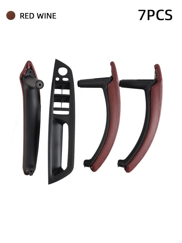 for BMW X5 X6 Genuine Leather Door Handle Outer Cover Replacement. Door Handle Leather Cover  Inner Door Panel Handle (Fits:BMW X5 E70/E70 LCI and BMW X6 E71/E72)-autoydsstore