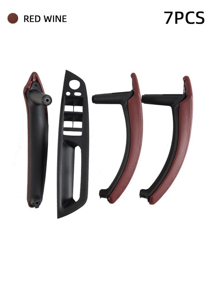 for BMW X5 X6 Genuine Leather Door Handle Outer Cover Replacement. Door Handle Leather Cover  Inner Door Panel Handle (Fits:BMW X5 E70/E70 LCI and BMW X6 E71/E72)-autoydsstore