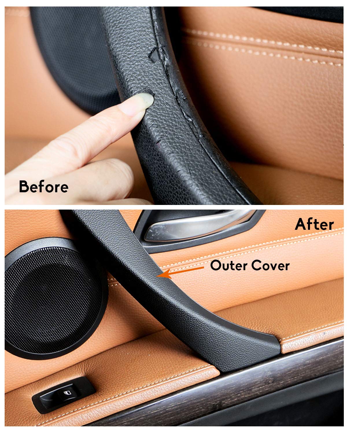 For BMW 3 Series E90/E91 Car Door Handle+Outer Cover-BLACK | YDSSTORE
