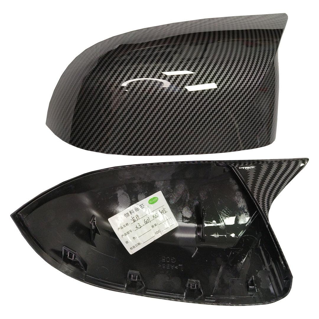 Compatible with BMW Mirror Cover X3 G01/X4 G02/X5 G05/X7 G07 2019-2024.X6 G06 2020-2024. M Style Glossy Black Rearview Mirror Caps for BMW. Horn Clip-on Left Driver and Right Side Mirror Cover-autoydsstore