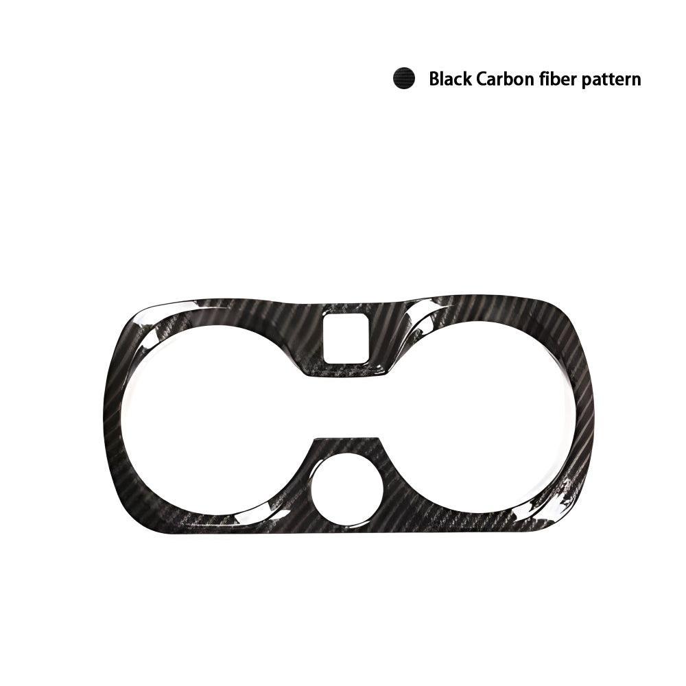 YDSSTORE Carbon Fiber Style ABS Chrome Car Central Control Cup Holder Frame Cover Trim for BMW 3 Series G20 G28 325li 2019 2020-autoydsstore