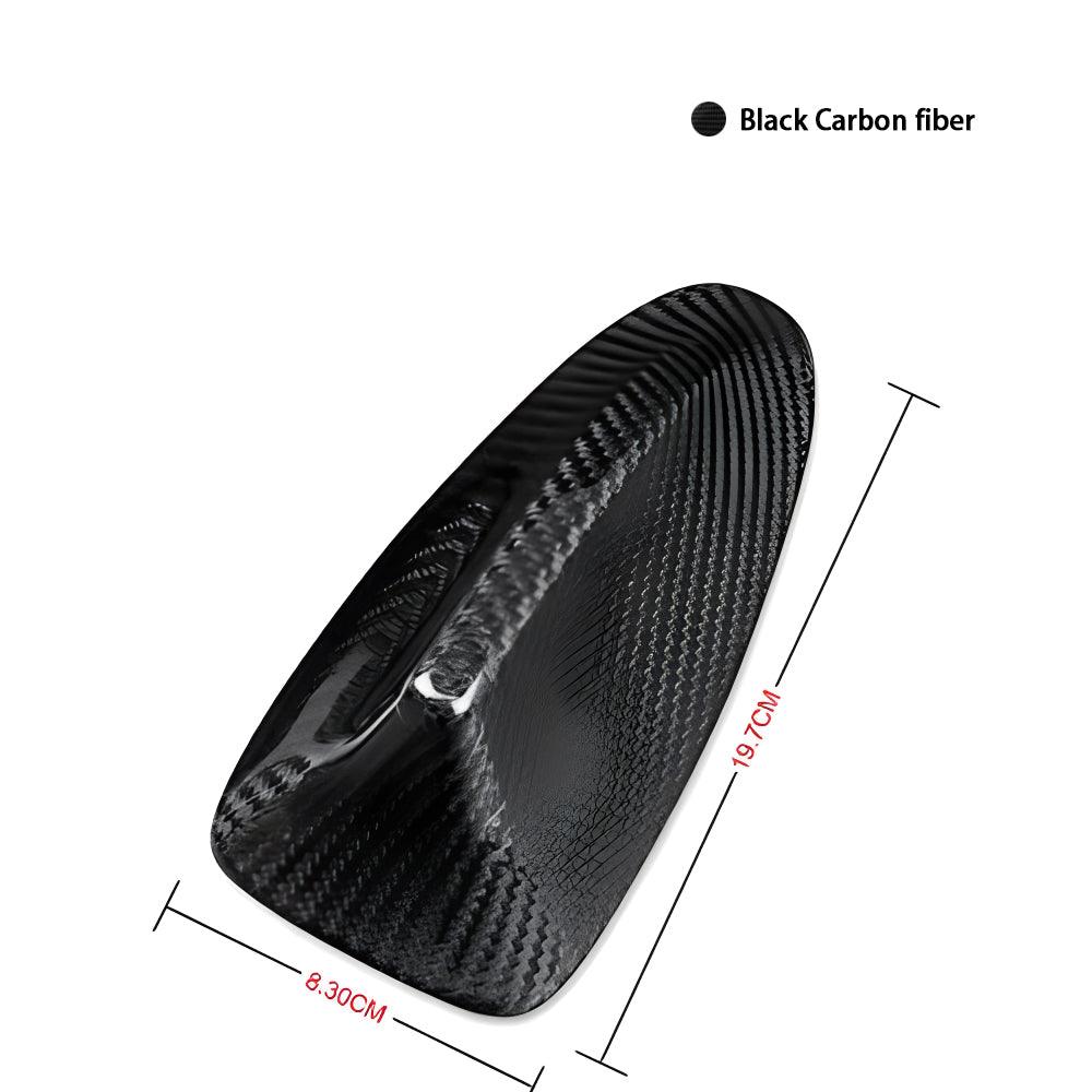 YDSSTORE Carbon Fiber Car Shark Fin Antenna Cover Auto Antenna Toppers Sticker for BMW F10 F18 F01 F02 F04 Exterior Accessories. Black-autoydsstore