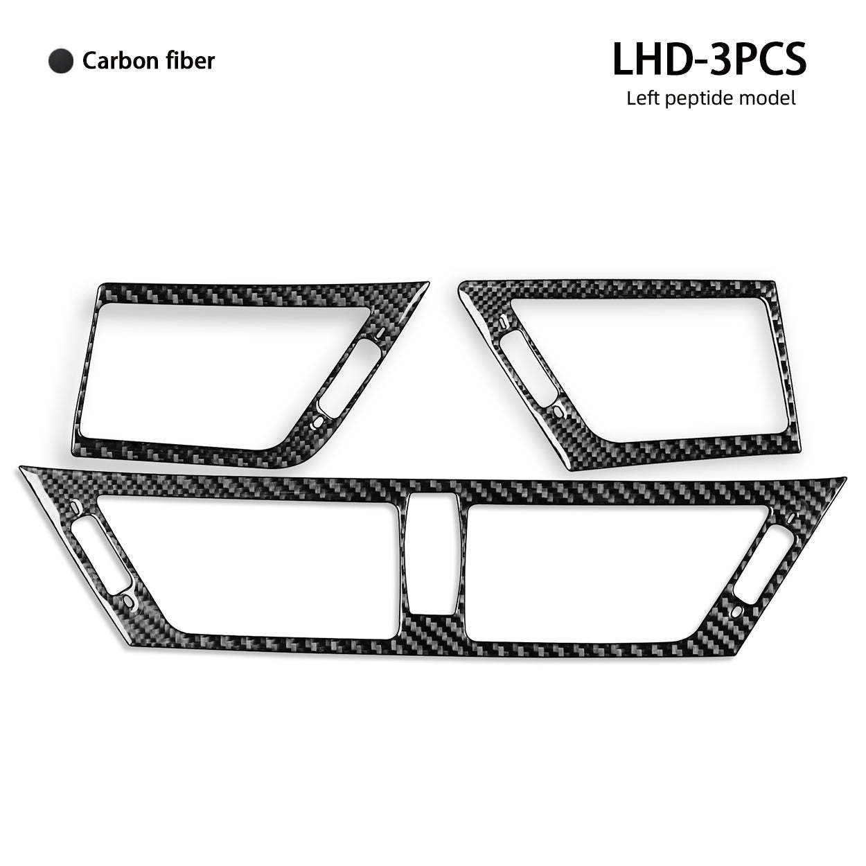 YDSSTORE Carbon Fiber  Car Dashboard Side Panel+Central AC Wind Outlet Vent Panel Decoration Sticker Set Compatible with BMW X1 E84 2013 2014 2015 Auto Interior Trim Accessories 3pcs-autoydsstore