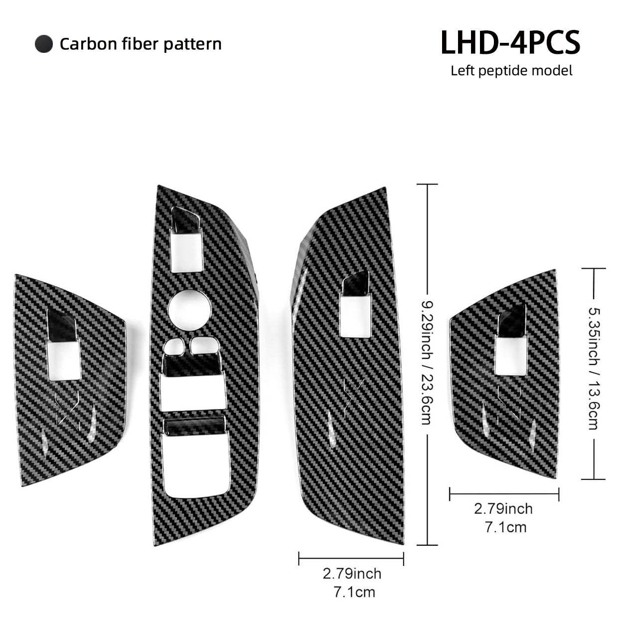 YDSSTORE  For BMW X3 X4 G01 G02 (2018-2023) Door Window Button Cover – ABS Plastic with Carbon Fiber. Matte Black. and Chrome Finish-autoydsstore