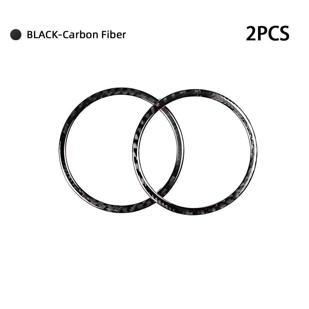YDSSTORE  Real Premium Carbon Fiber Car Door Speaker Ring Cover Interior Trim Compatible with BMW 3 Series E90 E92 E93 325i 328i 330i 335i M3 2006 2007 2008 2009 2010 2011 2012 2013 Accessories Black-autoydsstore