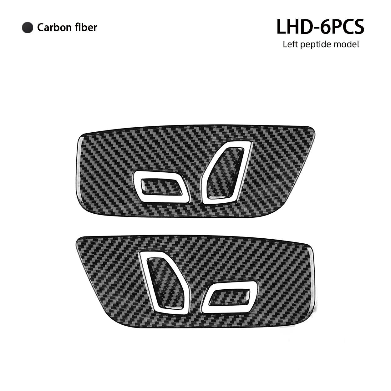 YDSSTORE Carbon Fiber Seat Adjustment Panel Decal (6pcs) | Premium Real Carbon Fiber Interior Trim for BMW 5 Series G30 G38 530i 540i (2017-2023) | Easy Installation-autoydsstore