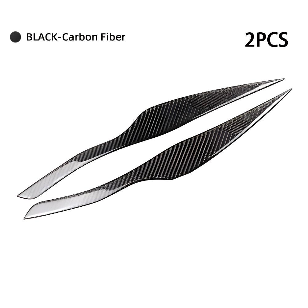 YDSSTORE  Real Premium Carbon Fiber Car Headlight Eyebrow Cover Headlamp Eyelid Trim Compatible with BMW 3 Series E90 2006-2008 Exterior Accessories Black-autoydsstore