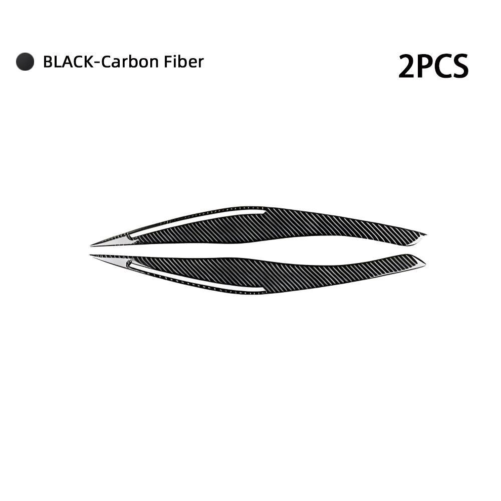 YDSSTORE  Real Premium Carbon Fiber Car Headlight Eyebrow Cover Headlamp Eyelid Trim Compatible with BMW 3 Series E90 2009-2012 Exterior Accessories Black-autoydsstore