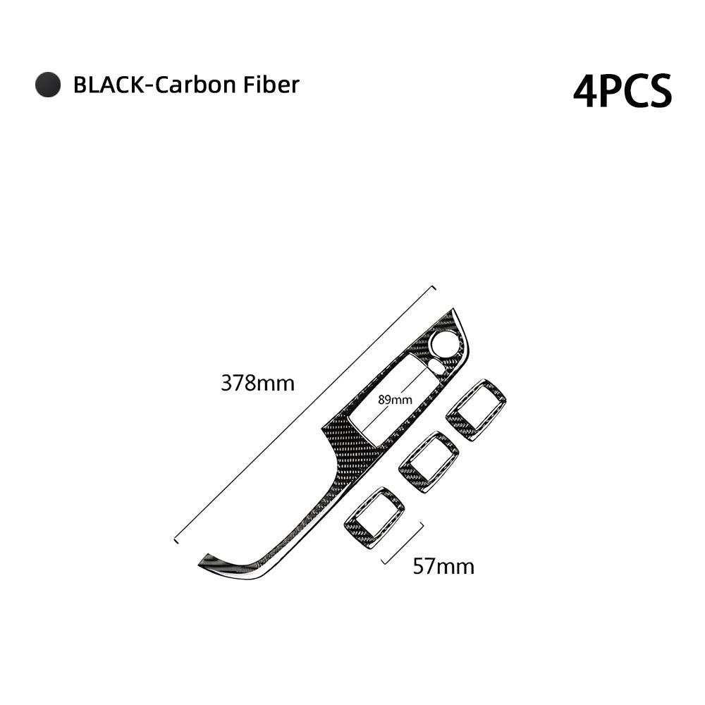 YDSSTORE Real Premium Carbon Fiber Car Window Lift Switch Panel Cover Interior Trim Compatible with BMW 3 Series E90 325i 328i 330i 335i 2006-2012 Accessories Black - 378mm Without Folding Button 4PCS-autoydsstore