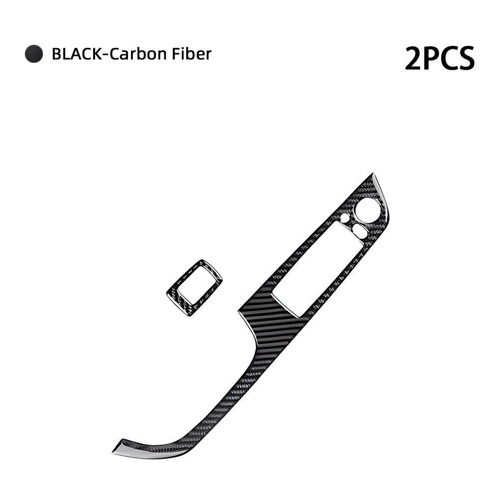 YDSSTORE Real Premium Carbon Fiber Car Window Lift Switch Panel Cover Interior Trim Compatible with BMW 3 Series E92 E93 Coupe Convertible 2006-2012 Accessories Black 2PCS-autoydsstore