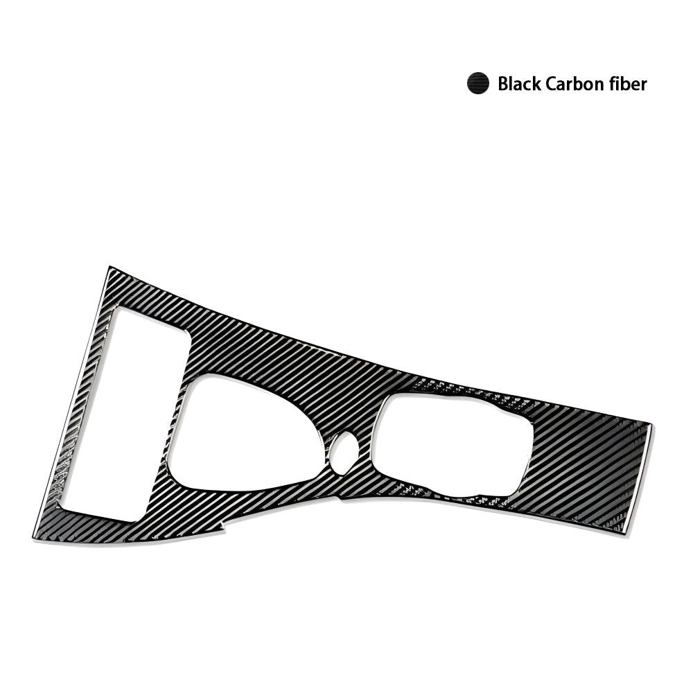 YDSSTORE  Real Premium Carbon Fiber Car Gear Shift Panel Cover Sticker Interior Console Trim Compatible with BMW M3 E92 2007 2008 2009 2010 2011 2012 2013 Accessories Black-autoydsstore