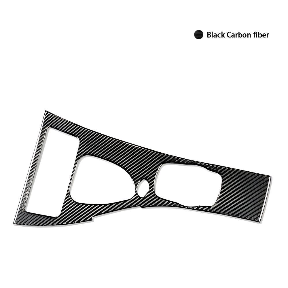 YDSSTORE  Real Premium Carbon Fiber Car Gear Shift Panel Cover Sticker Interior Console Trim Compatible with BMW M3 E92 2007 2008 2009 2010 2011 2012 2013 Accessories Black-autoydsstore