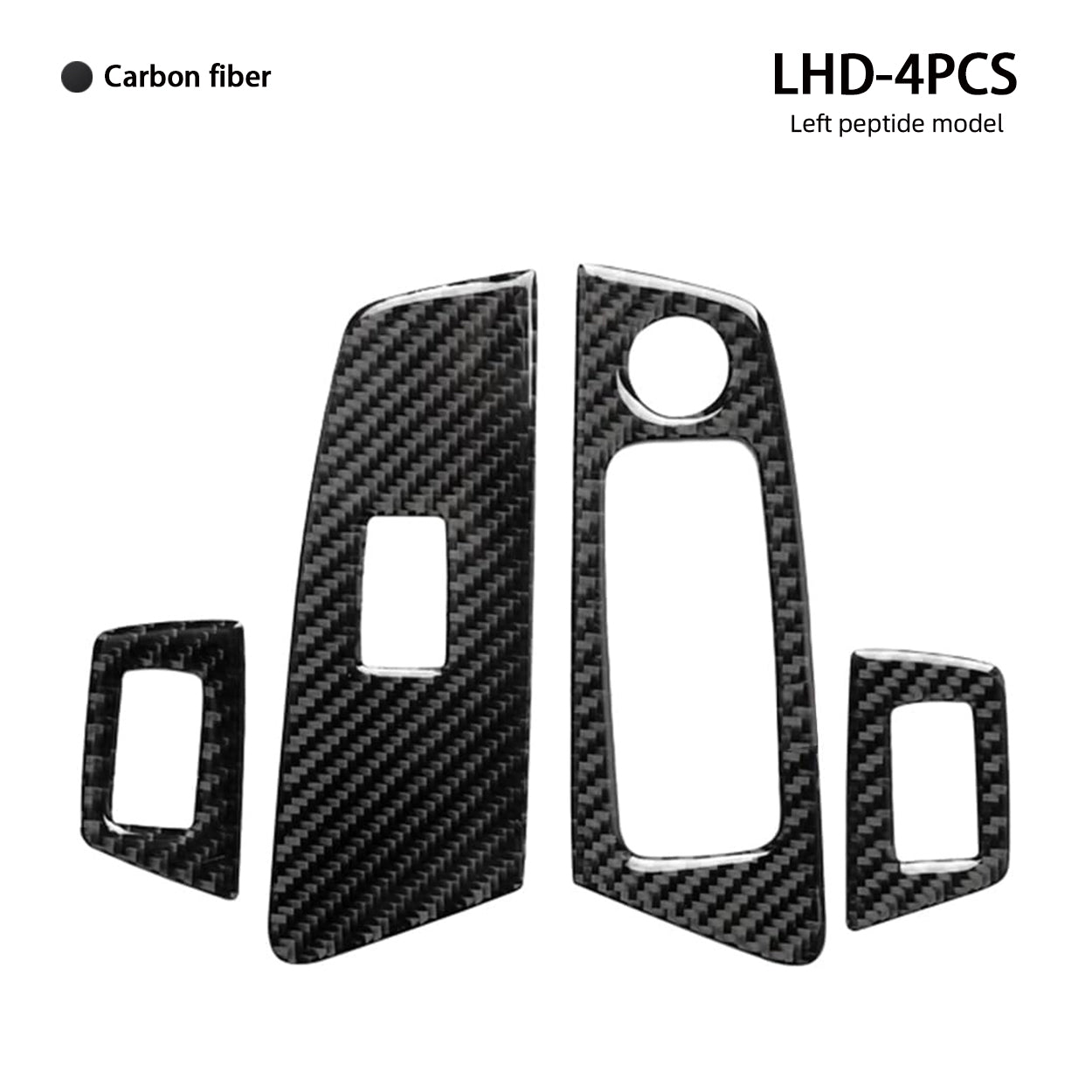 YDSSTORE Real Quality Soft Carbon Fiber Door Glass Lifting Control Panel Window Power Switch 4pcs Cover Interior Premium Sticker Accessories Compatible with BMW 5 Series G30 G38 530i 540i 2017-2023 Black-autoydsstore